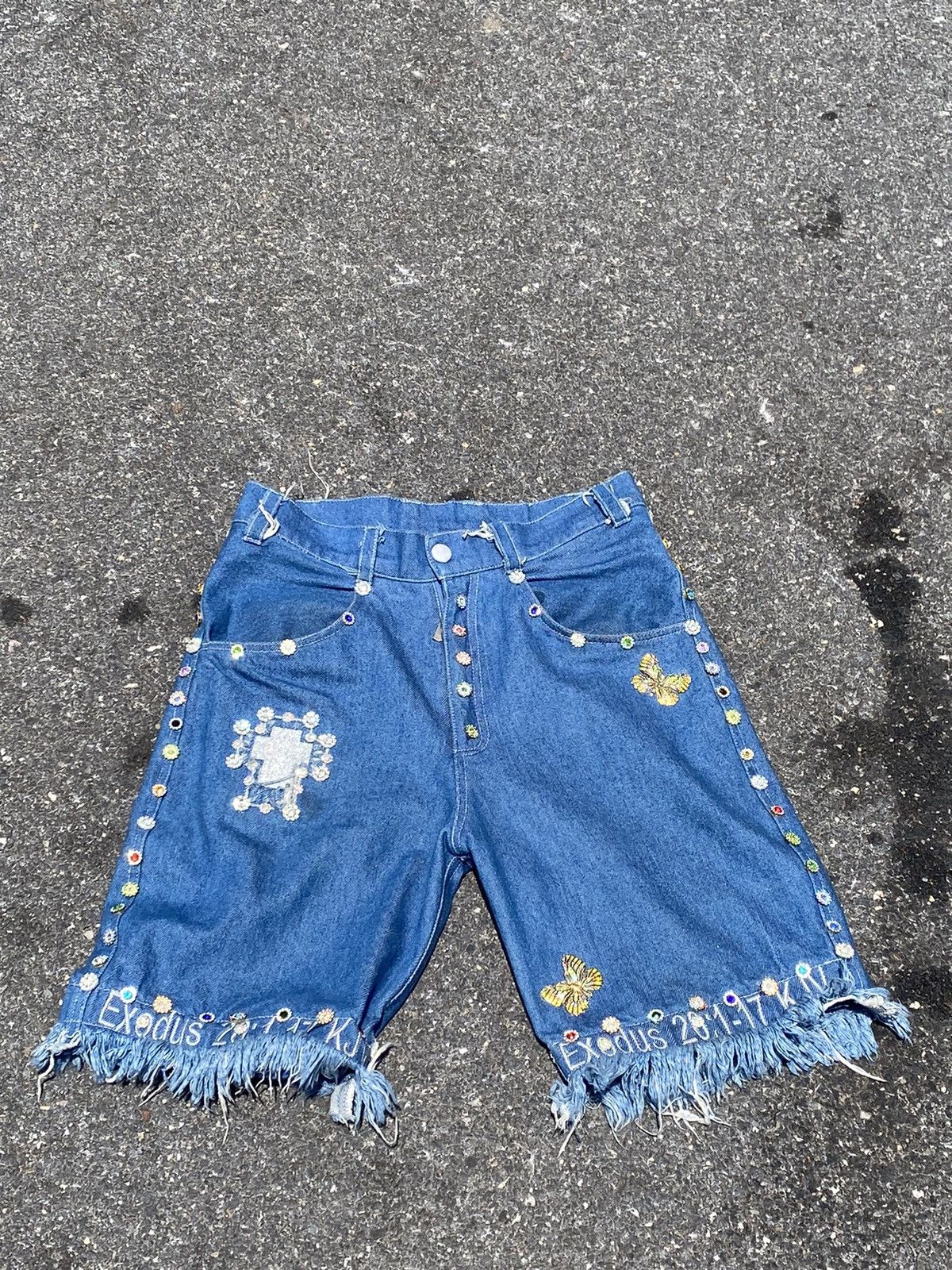 Japanese Brand Holy ✝️Jeweled Jorts Sample Size US 32 / EU 48 - 1 Thumbnail
