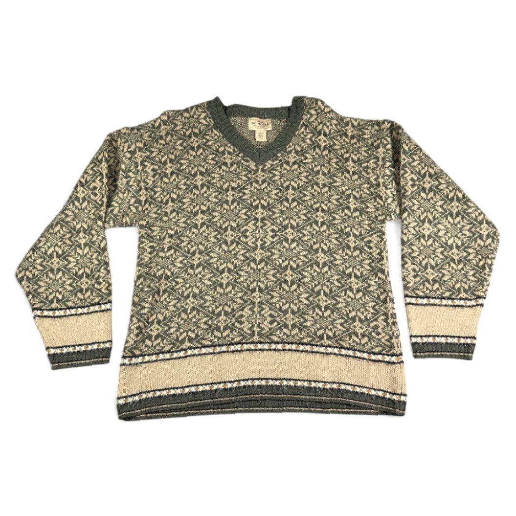 Vintage VINTAGE Sonoma Sweater Womens LARGE Green Black Nordic Knit Snowflake V Neck 90s Size L / US 10 / IT 46 - 2 Thumbnail