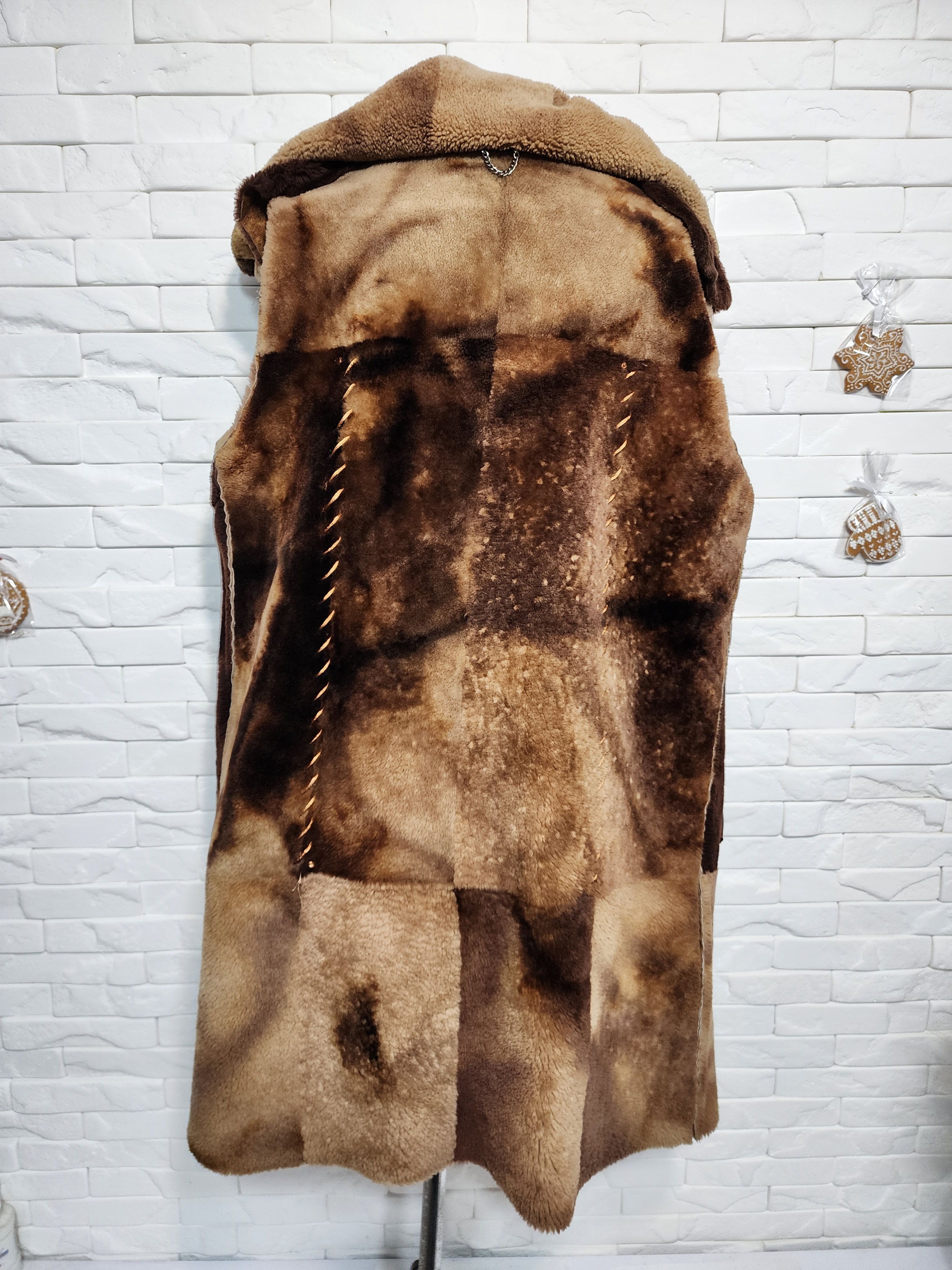 Furla Women's Brown Sheepskin Coat: Genuine Fur Hood Size XL / US 12-14 / IT 48-50 - 7 Thumbnail