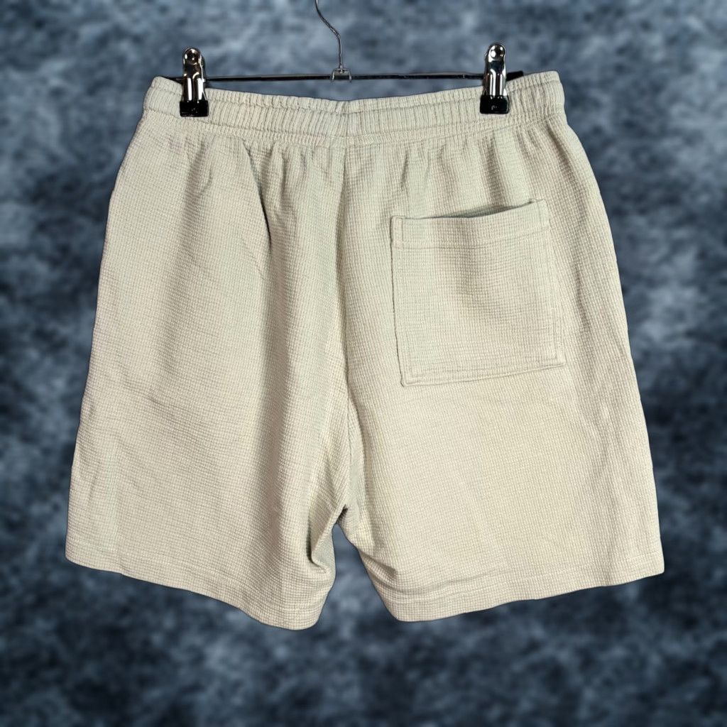 Zara Zara Mens Small Light Green Waffle Knit Cotton Shorts Drawstring Pockets Casual Summer Spring Regular Men S Green 2020s? Size US 29 - 1 Thumbnail