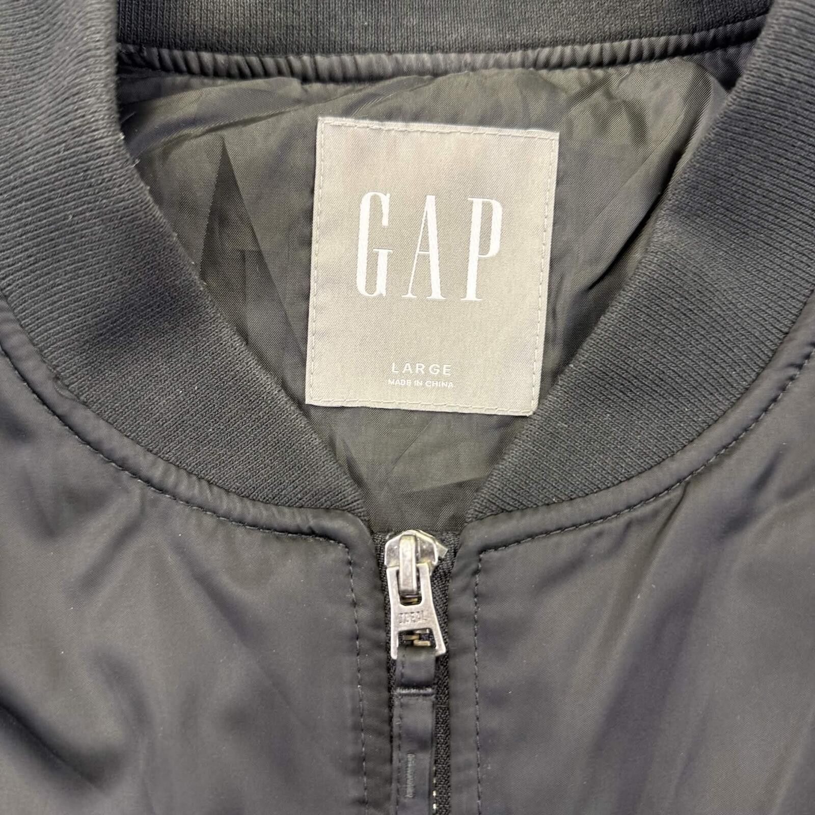 Gap GAP Blue MA-1 Flight Bomber Ribbed Trim Jacket Size US L / EU 52-54 / 3 - 3 Thumbnail