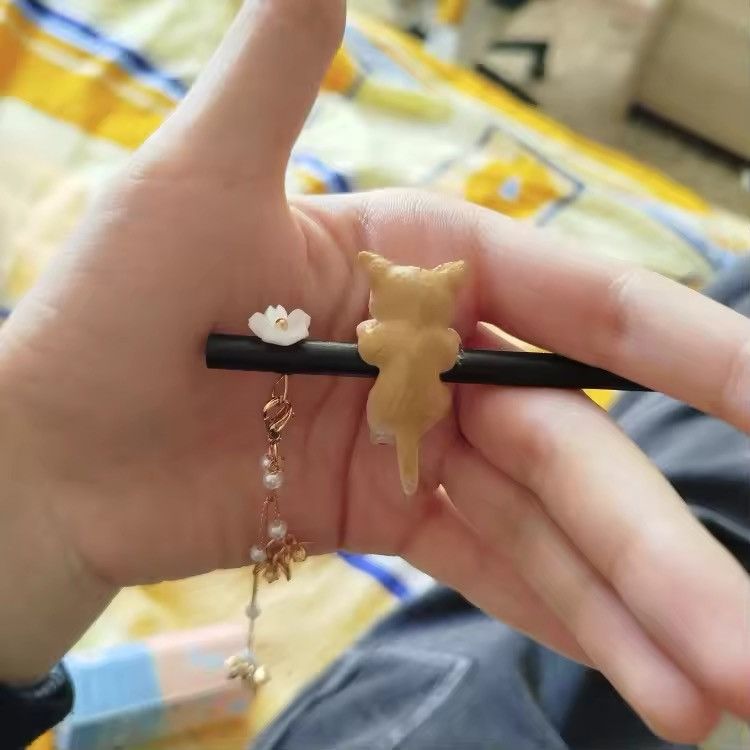 Japanese Brand × Jewelry Cat Black Wooden Hair Sticks Size ONE SIZE - 3 Thumbnail
