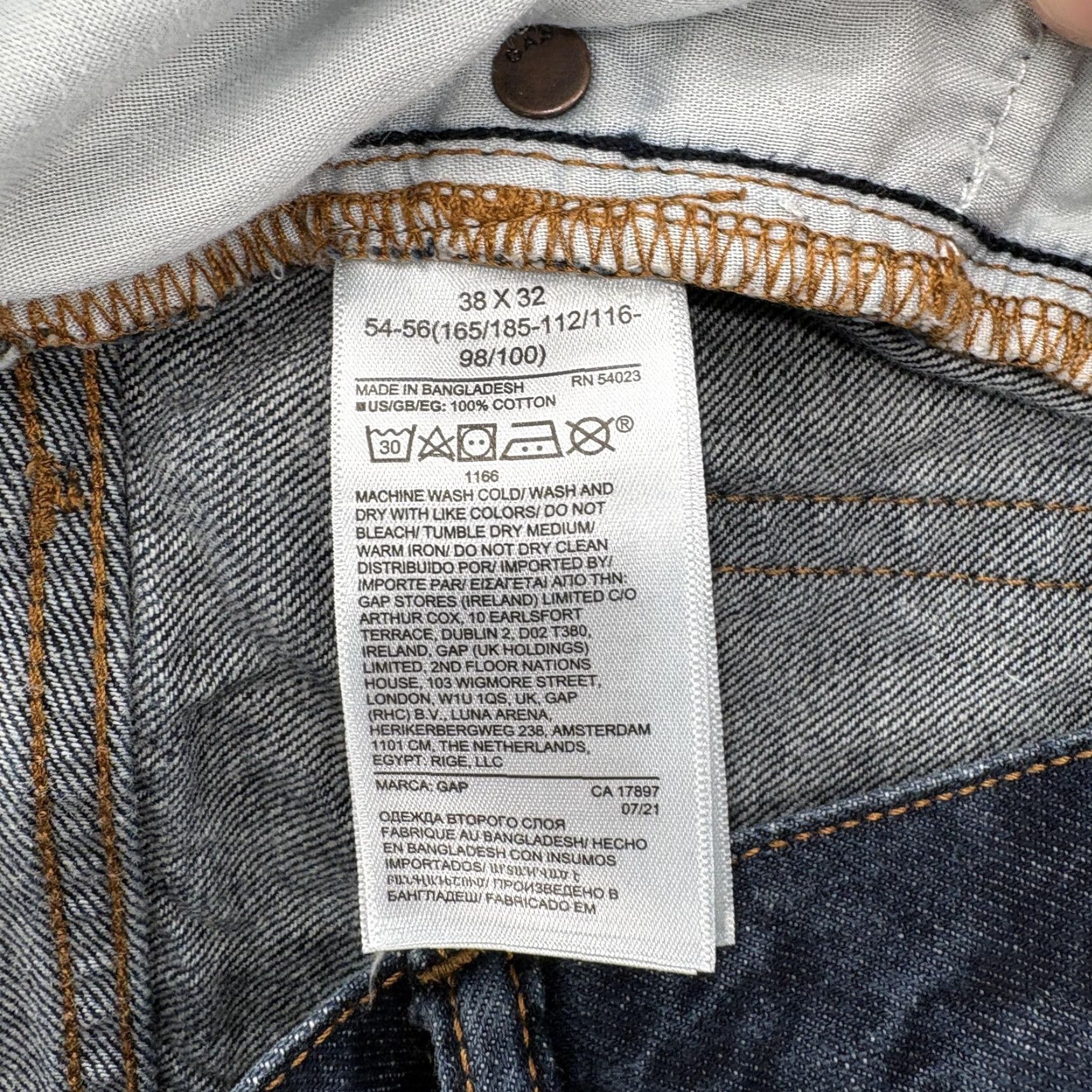 Gap GAP Denim Jeans Mens 38x30 Blue Straight Leg Dark Wash Cotton Classic Fit Short Size US 38 / EU 54 - 5 Thumbnail