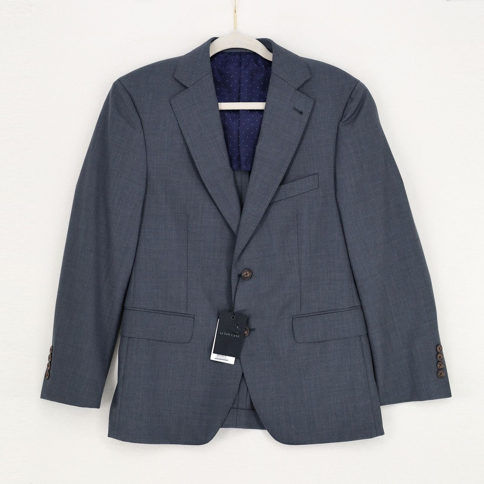 The Unbranded Brand Anton Lane Men Grey Wool Blend Classic Formal Blazer 38S Size 38S - 3 Thumbnail