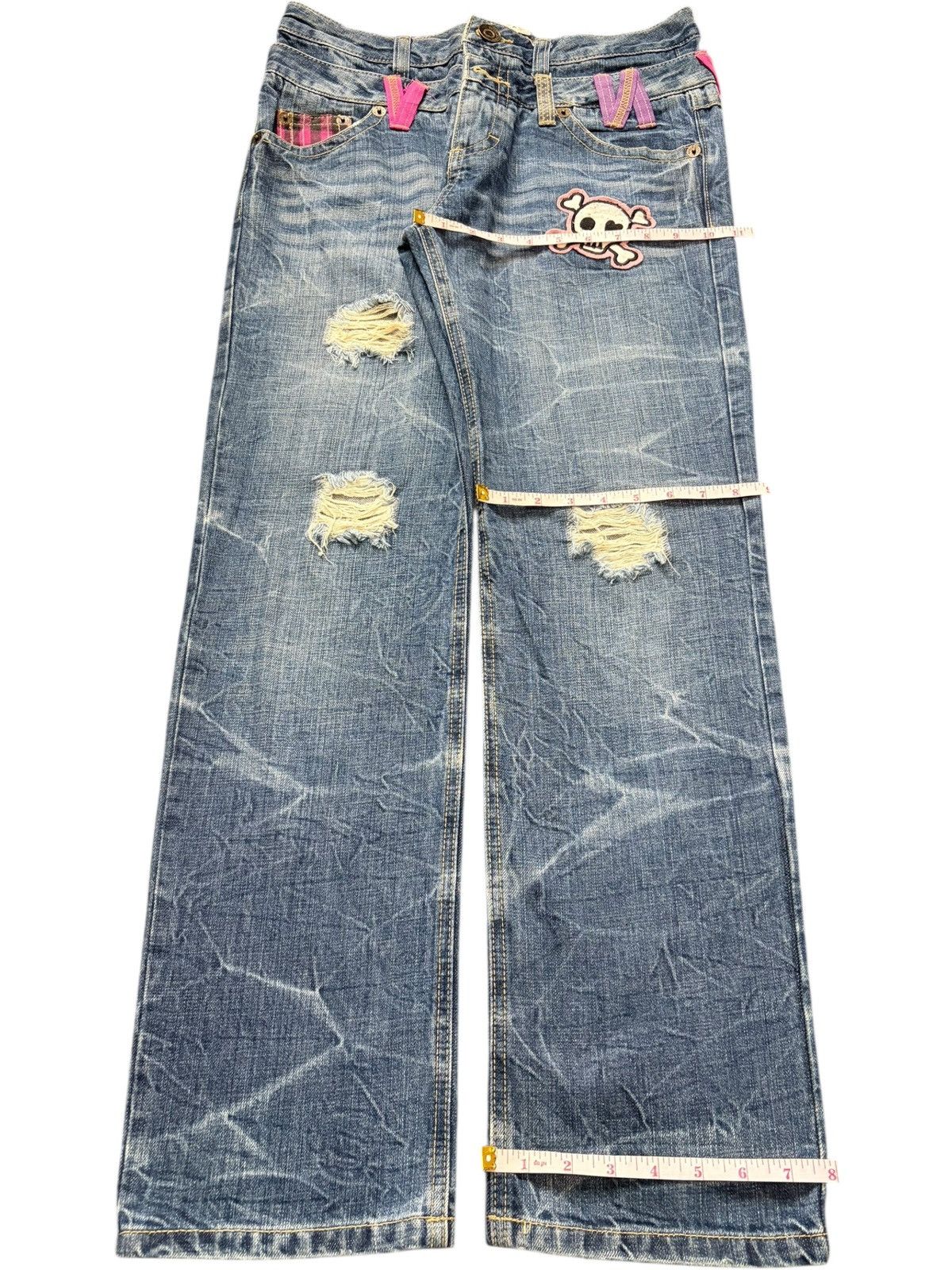 Dsquared2 Vintage Japanese Brand Double Waist Distressed Jeans Size 30" / US 8 / IT 44 - 8 Thumbnail