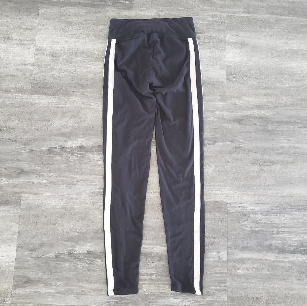 Designer Black White Striped DH Sweat Suit Legging Size 28" / US 6 / IT 42 - 2 Thumbnail