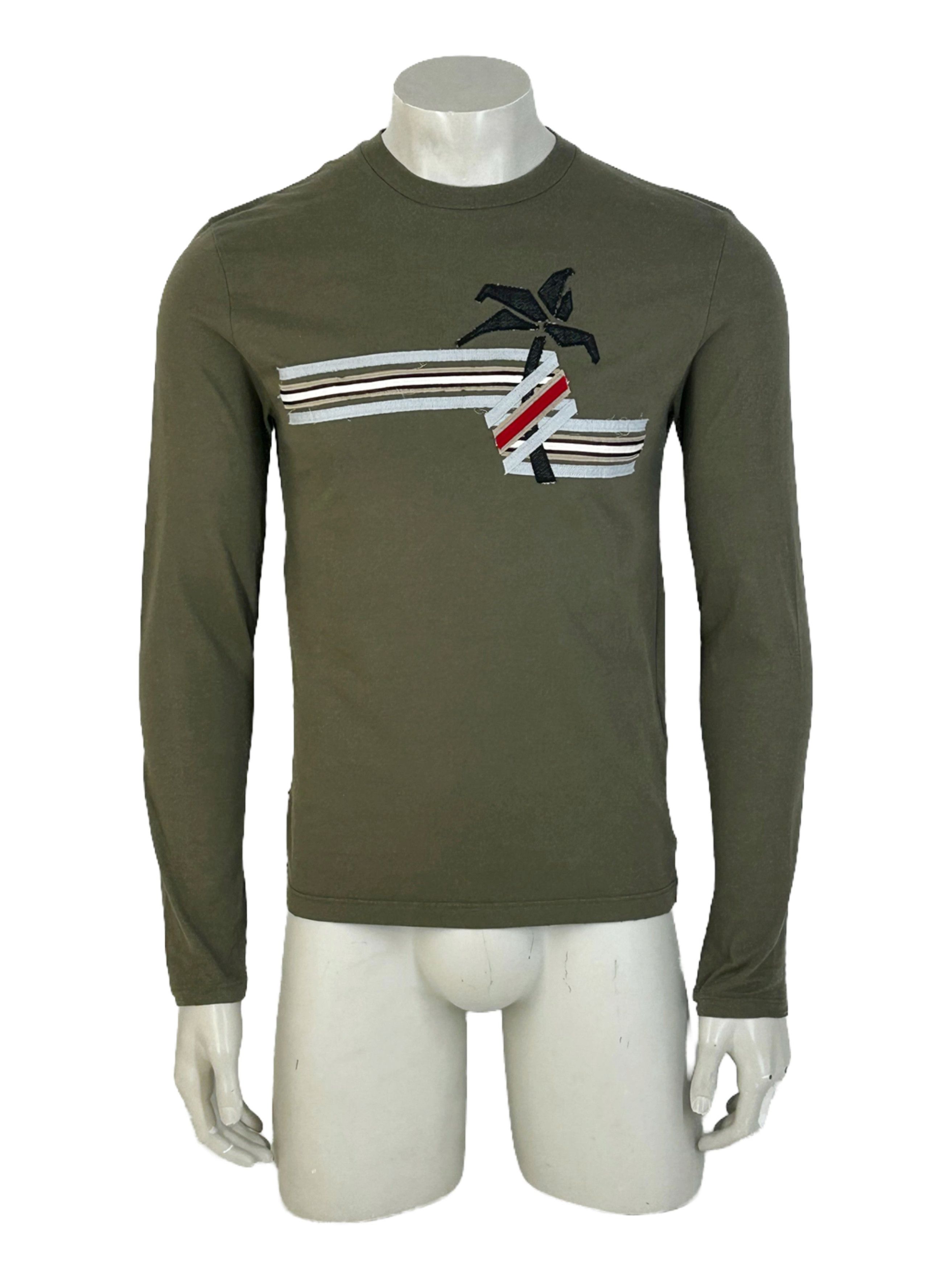 Prada PRADA GREEN LONG SLEEVE T-SHIRT Size US XL / EU 56 / 4 - 1 Thumbnail