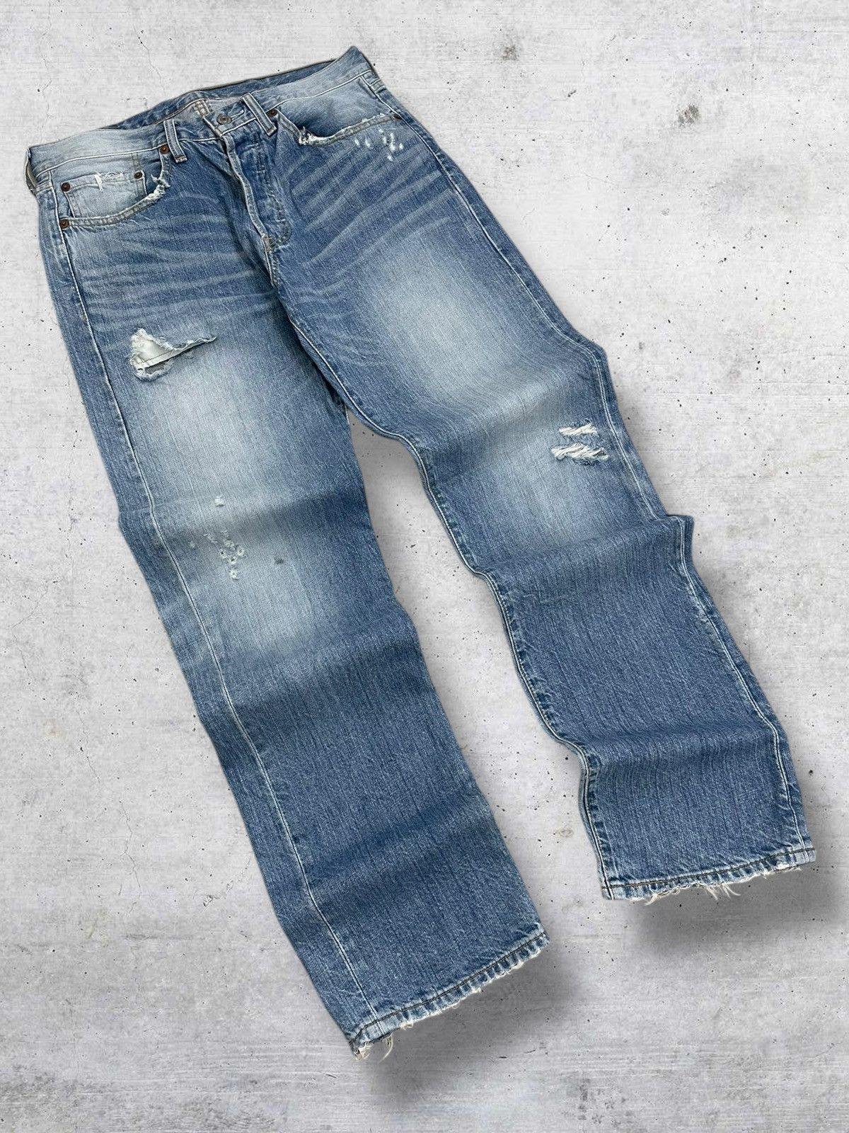 Levi's Vintage Clothing VINTAGE 501 LEVIS USA DESIGNER 90S CLASSIC RIPPED OG DENIM Size US 30 / EU 46 - 2 Thumbnail