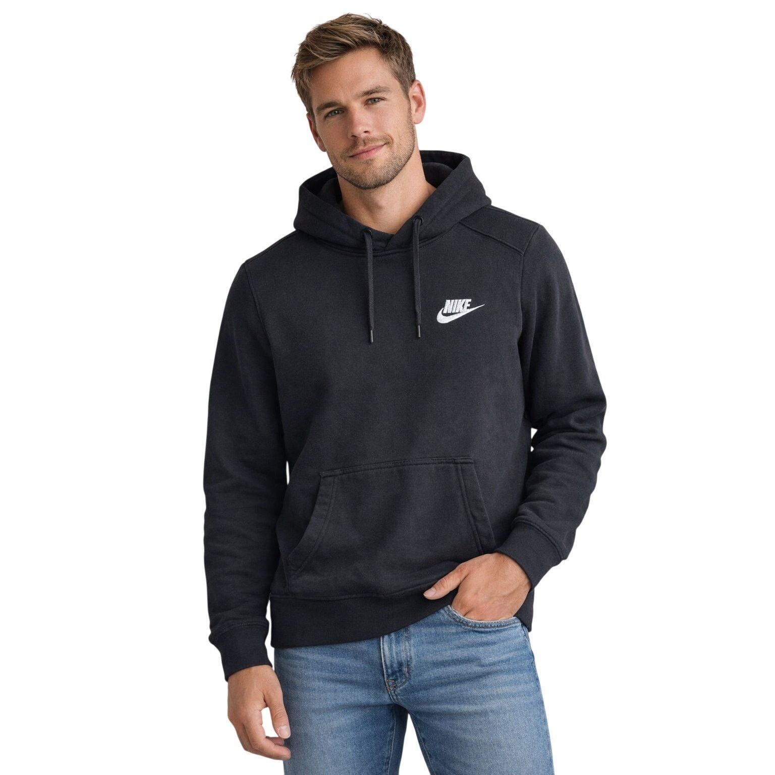 Nike Nike Black Pullover Hoodie Swoosh Logo Size L Size US L / EU 52-54 / 3 - 1 Thumbnail