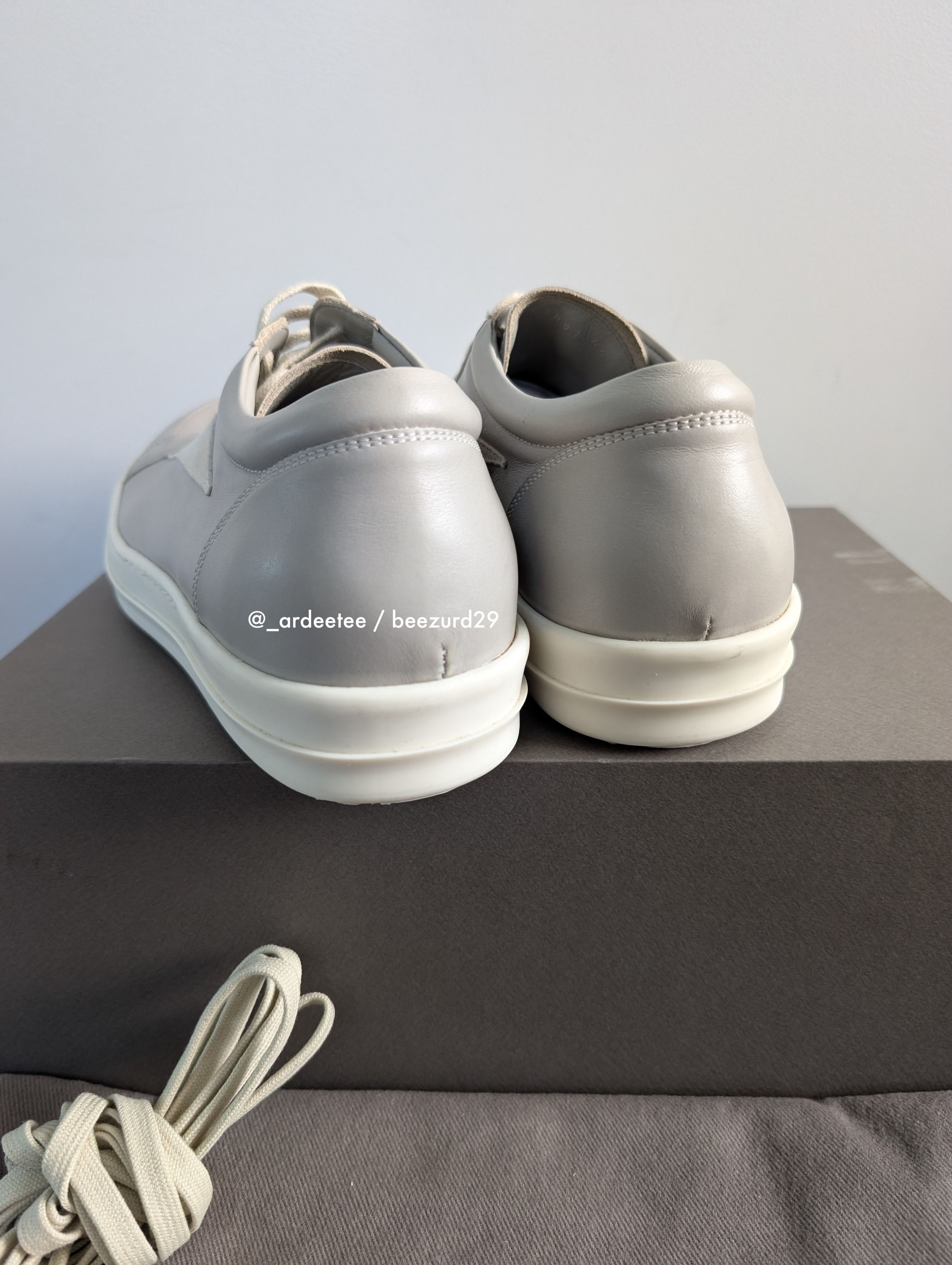 Rick Owens *NEW* LEATHER VINTAGE SNEAKERS VANS LIGHT GRAY PEARL Size US 11 / EU 44 - 6 Thumbnail