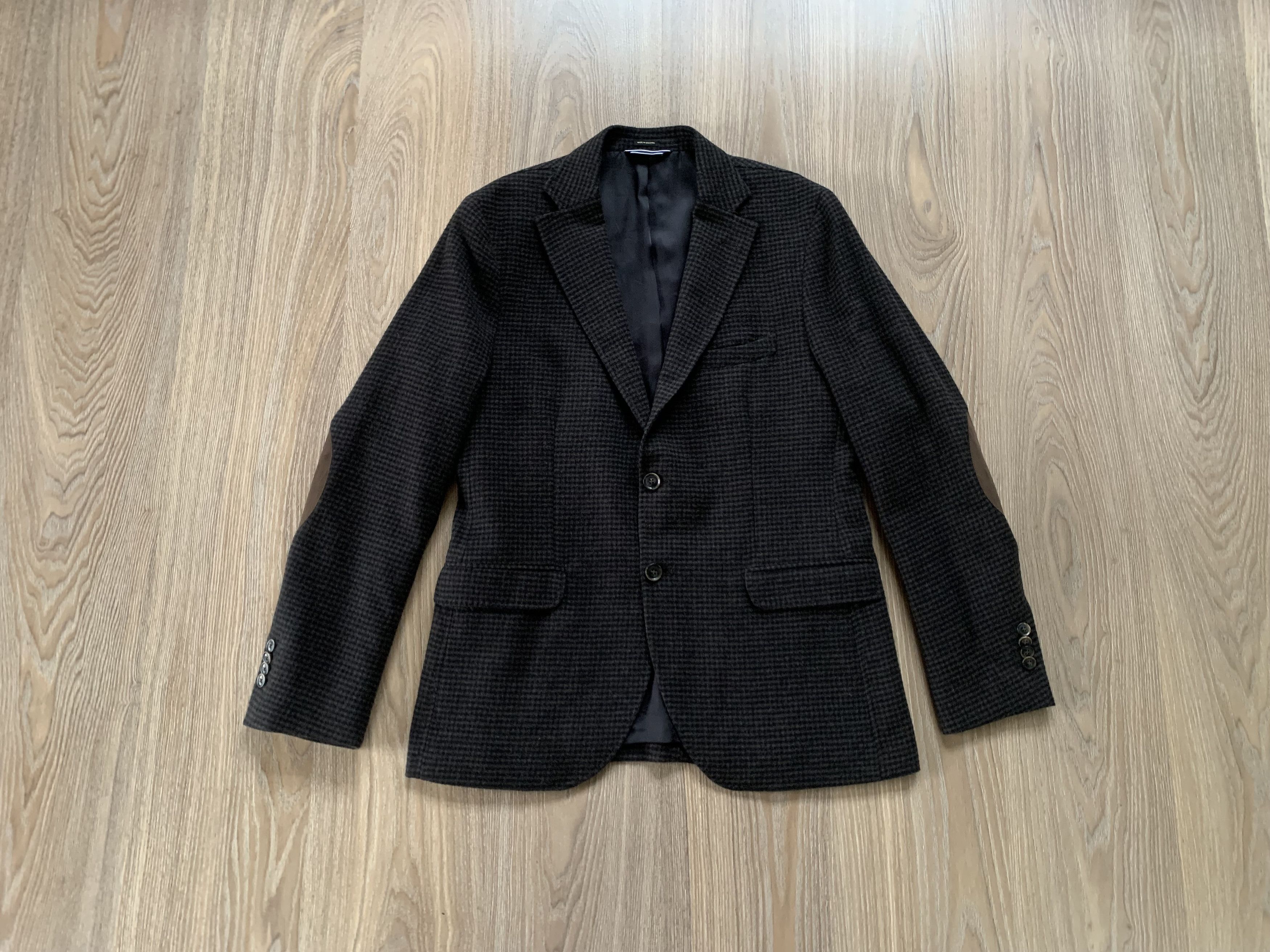 Massimo Dutti Massimo Dutti Brown Houndstooth Wool Blazer Size 50S - 1 Thumbnail