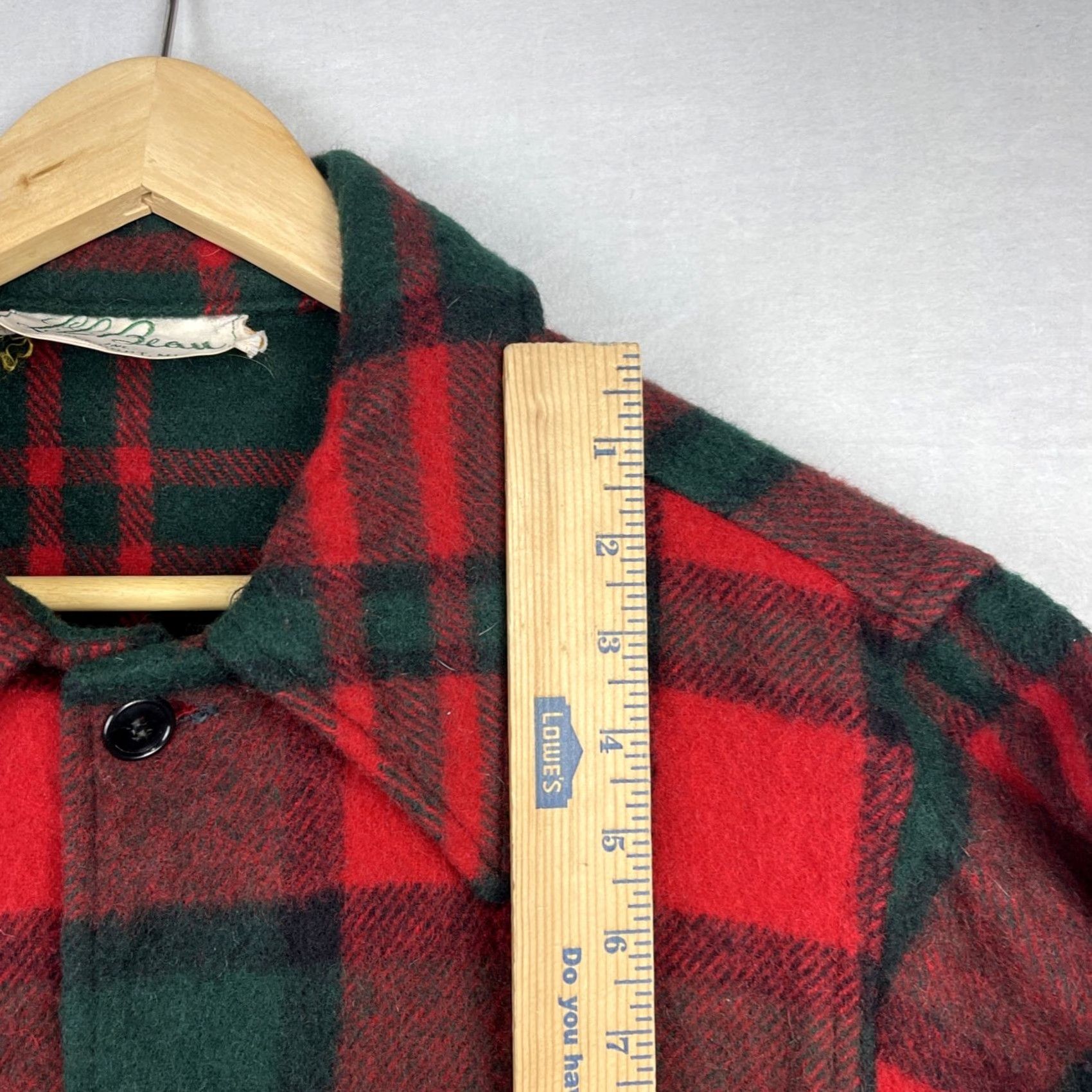 Vintage VINTAGE L.L. Bean Jacket Mens Large Red Plaid Wool Hunting 50s Overcoat Casual Workwear Fall Winter S adults? Size US L / EU 52-54 / 3 - 3 Thumbnail