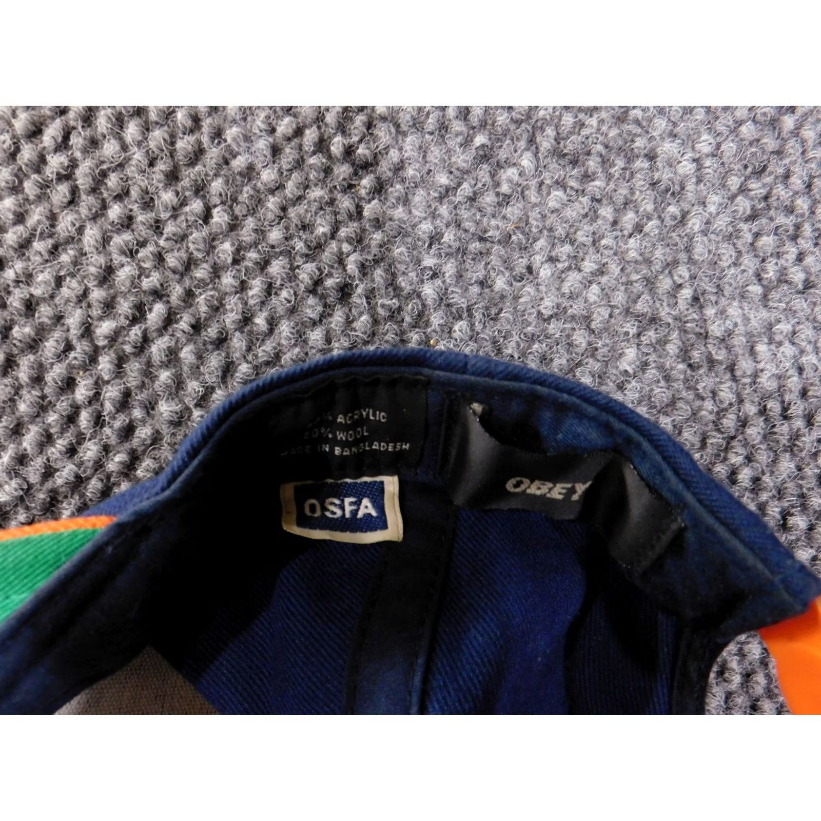 Obey The Game Obey baseball hat Mens adjustable navy orange Posse snapback Blue Twill polyester Cap Sports Pattern Adjustable Casual Men L Boys? Size ONE SIZE - 8 Thumbnail