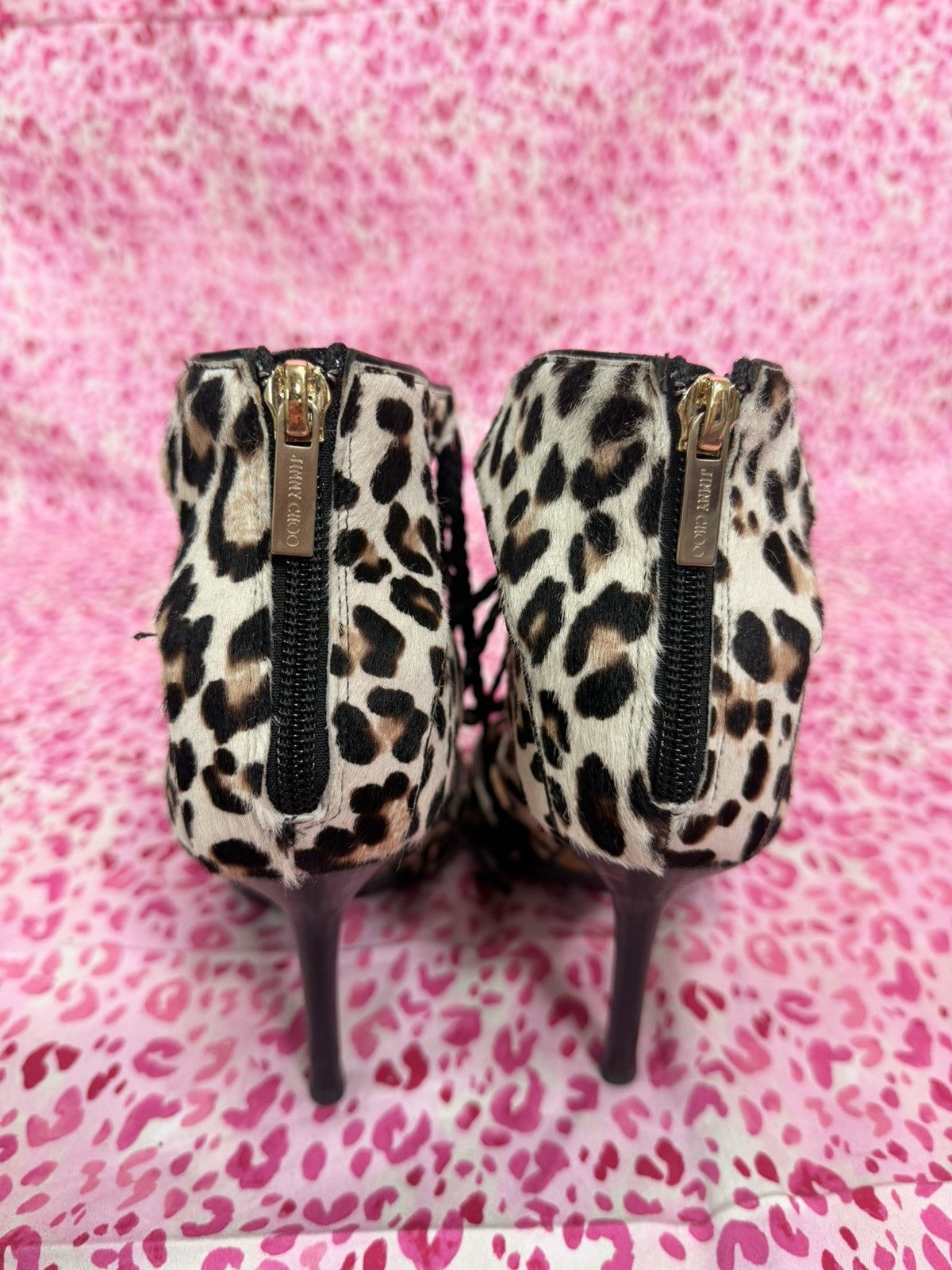 Jimmy Choo Jimmy Choo Leopard Print Cage Booties Size US 6.5 / IT 36.5 - 3 Thumbnail