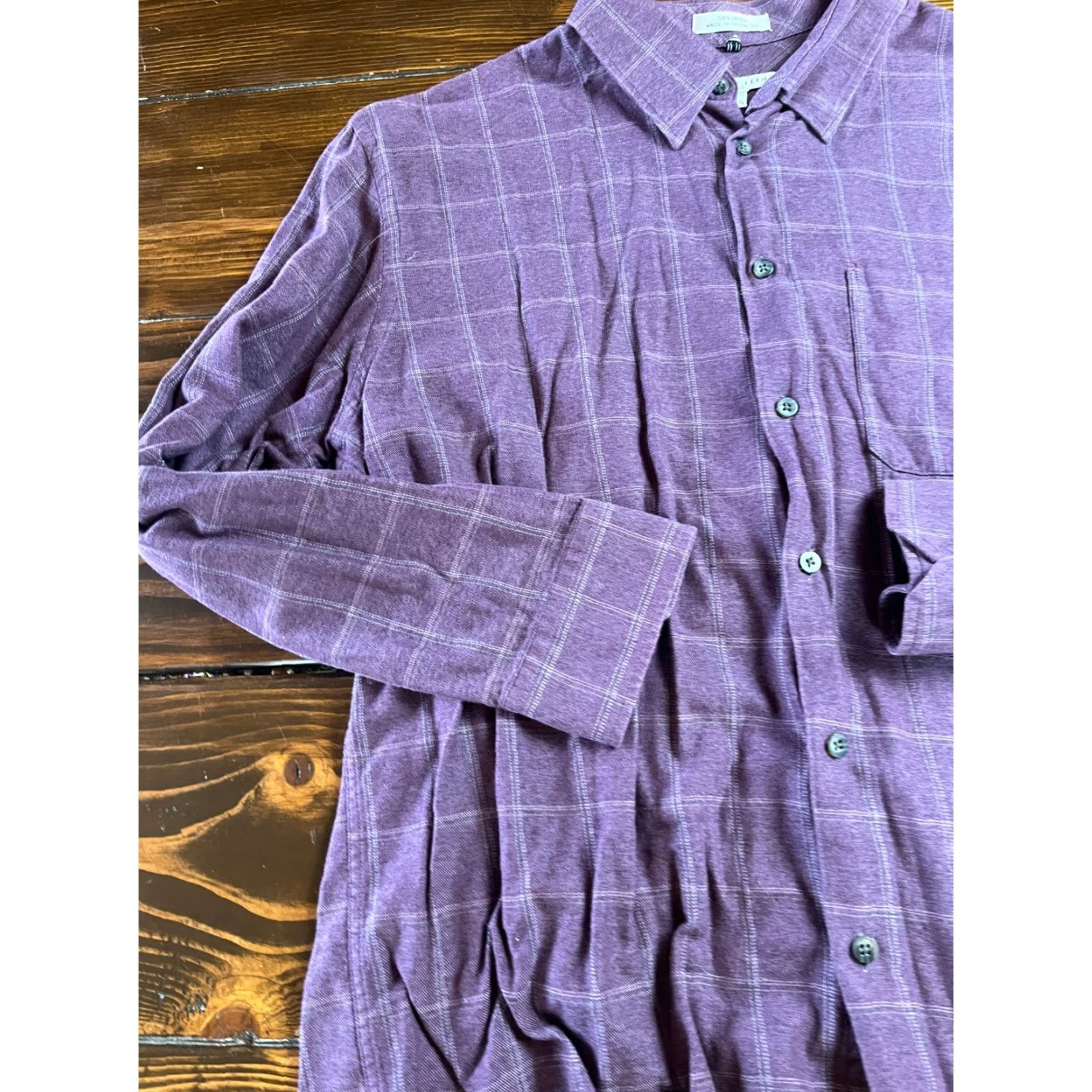 Geoffrey Beene Geoffrey Beene Shirt Men's XL 17-17.5 Purple Plaid Button Up Size US XL / EU 56 / 4 - 3 Thumbnail