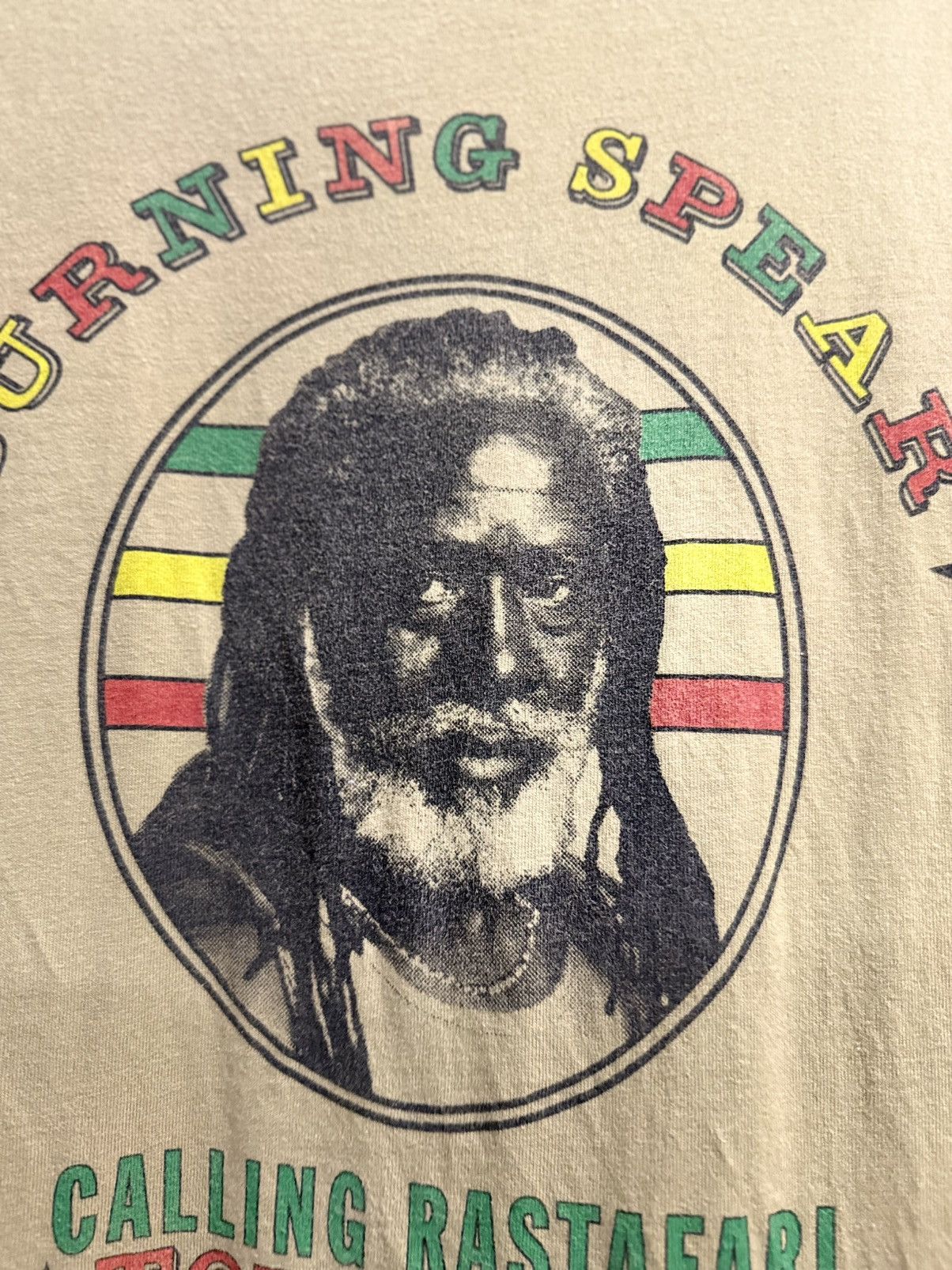 Band Tees × Vintage Vintage Burning Spear Calling Rastafari Tour Faded Tee Size US XL / EU 56 / 4 - 4 Thumbnail