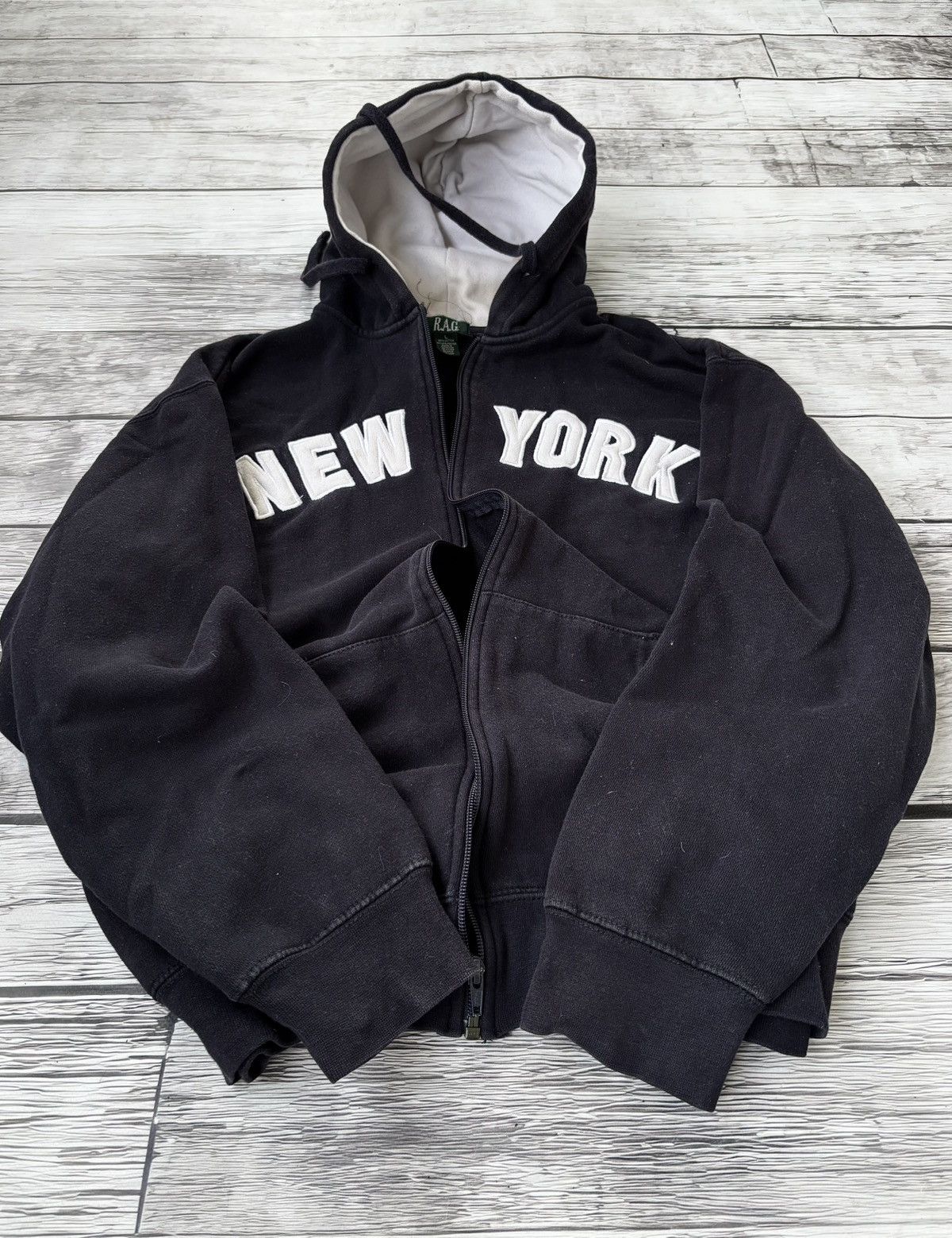 Hysteric Glamour Destroy All Monsters Patchwork Logo Zip Hoodie