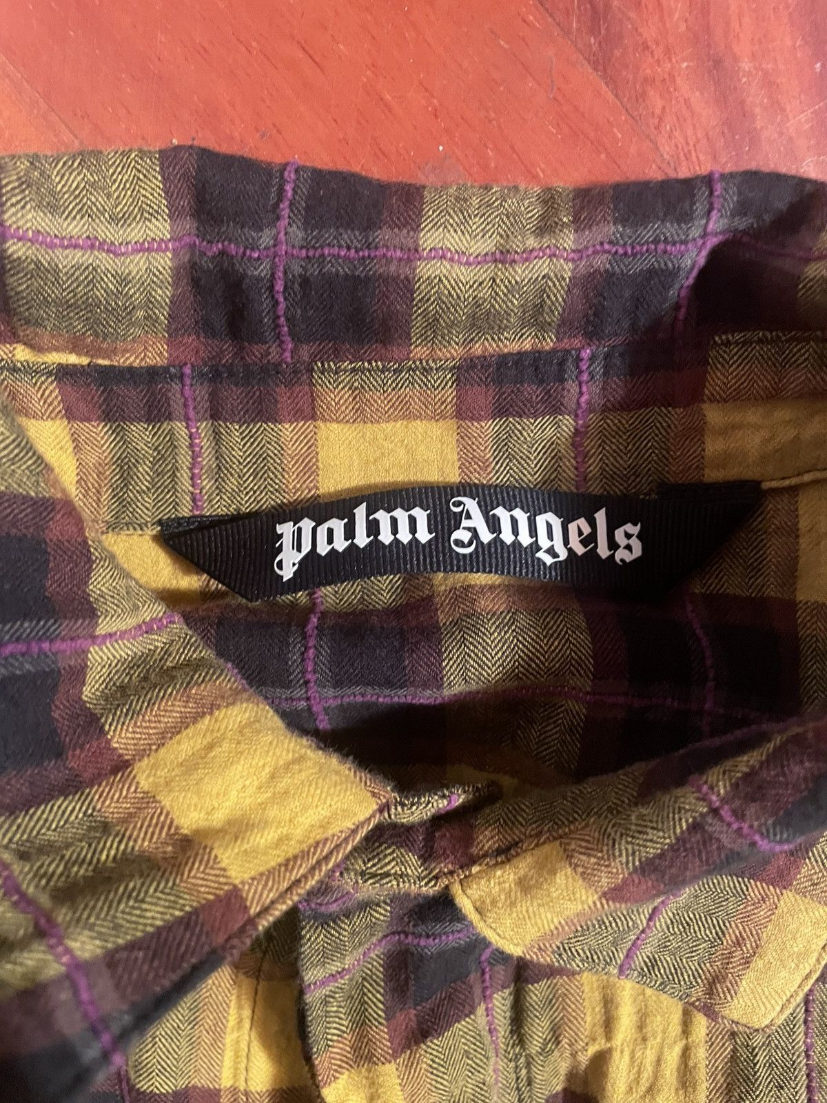 Palm Angels PALM ANGELS Check Shirt Men Yellow and Black in size M Size US M / EU 48-50 / 2 - 3 Thumbnail