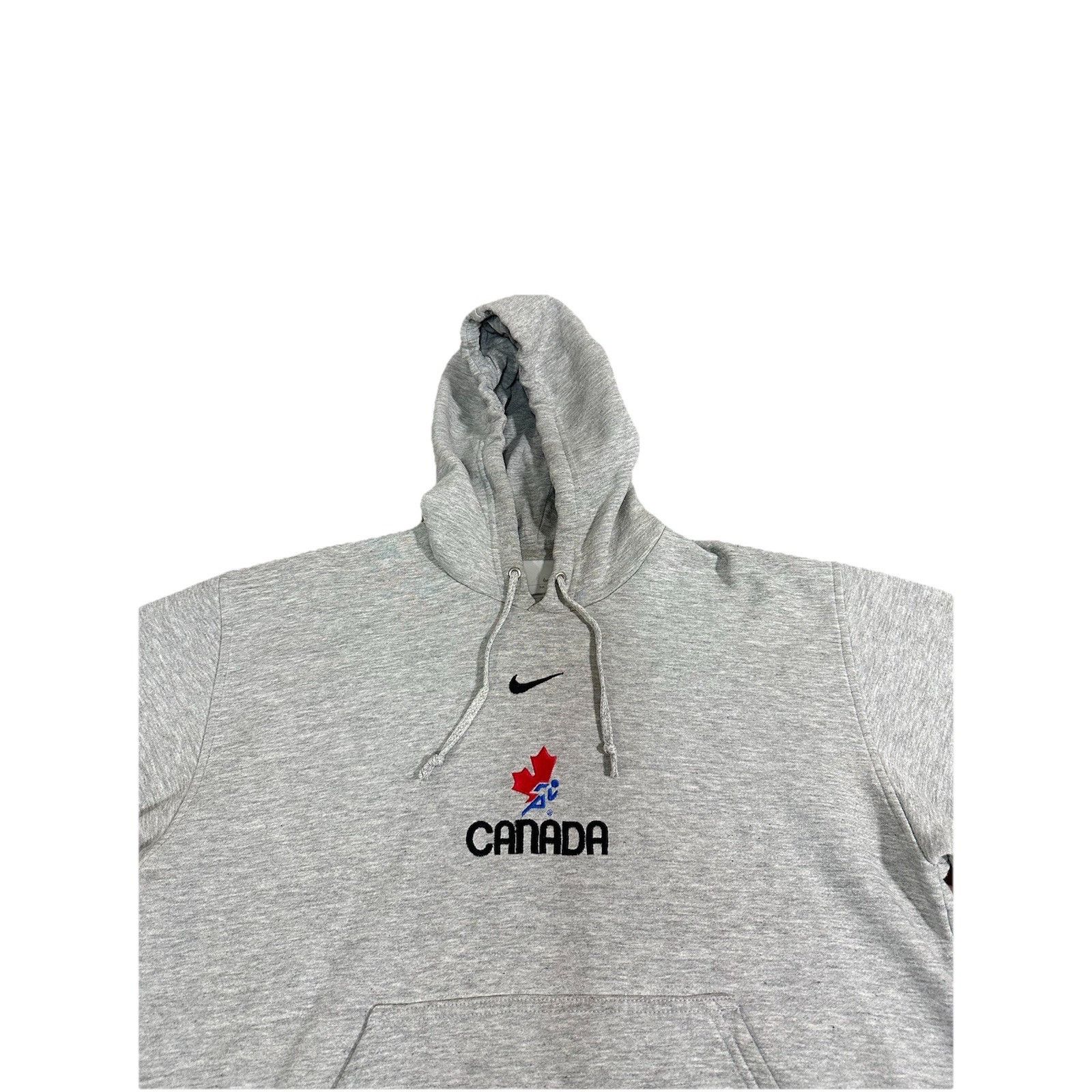 Nike Vintage Nike Team Canada Center Swoosh Hoodie Grey Sweater S Size US M / EU 48-50 / 2 - 2 Thumbnail