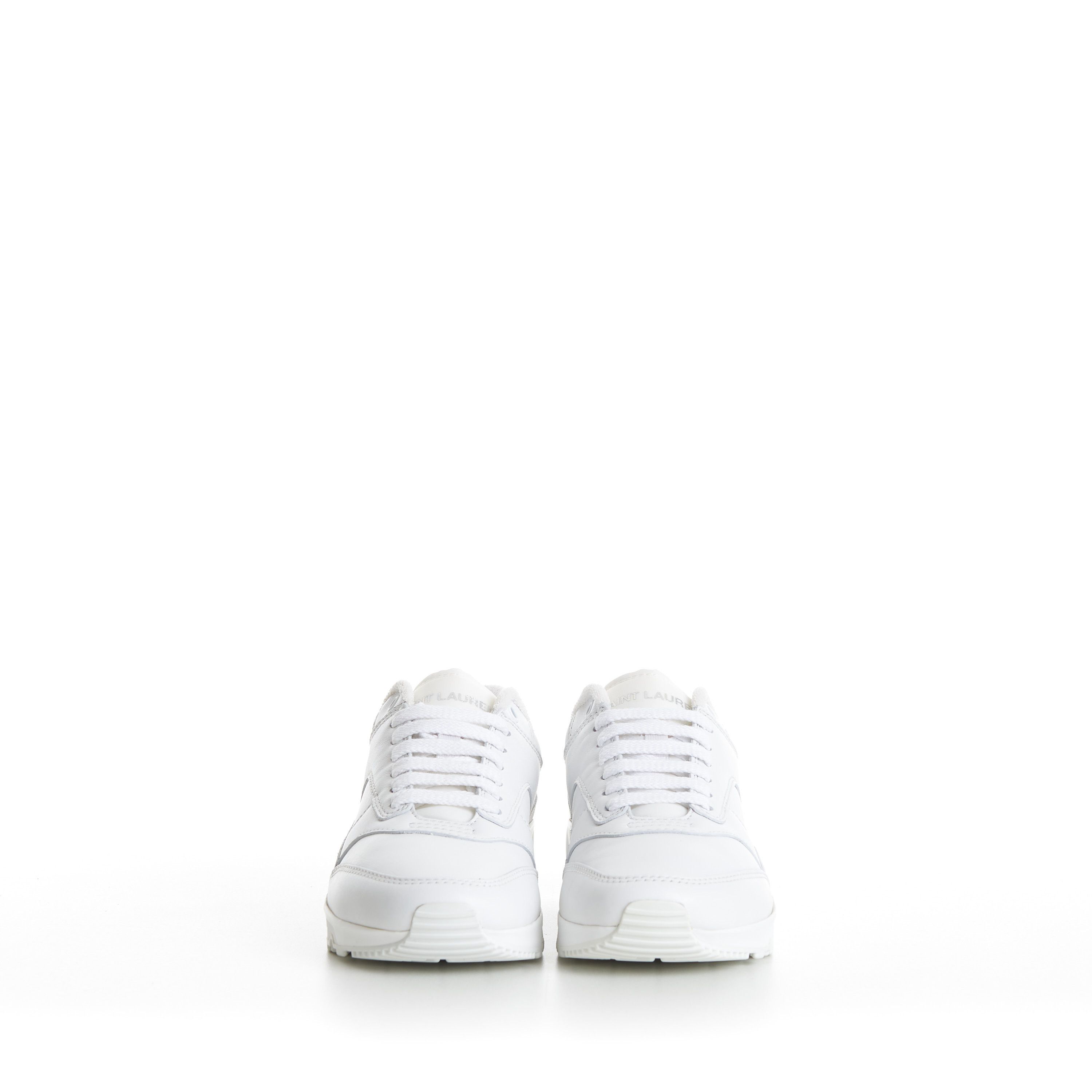 Saint Laurent Paris Women's White 'Bump' Low-top Sneakers - Smooth Leather Size US 6 / IT 36 - 3 Thumbnail
