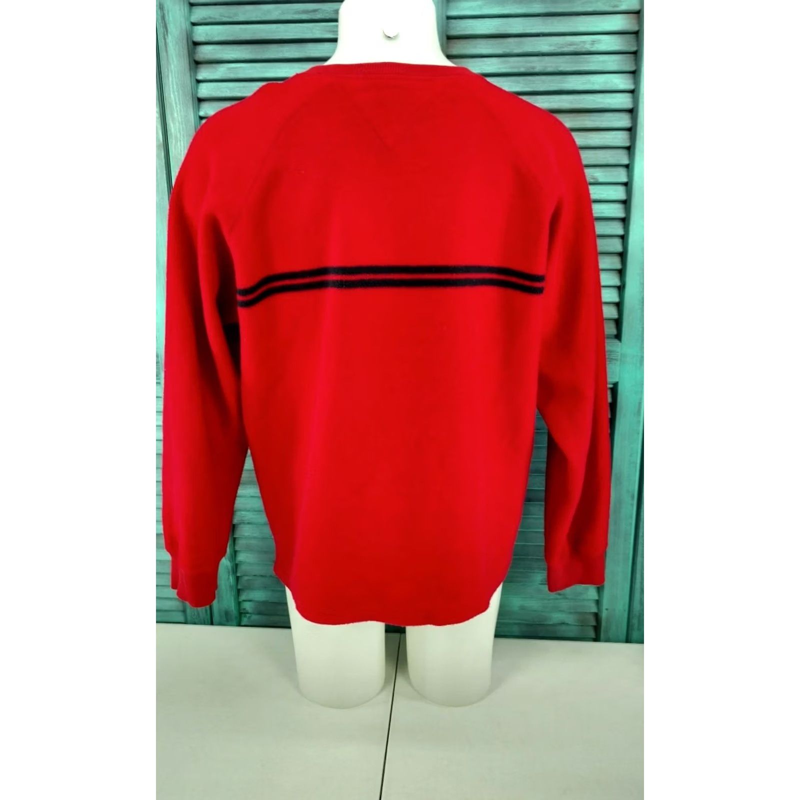 Tommy Hilfiger VINTAGE Tommy Hilfiger Flag Pullover Fleece Sweatshirt Red XL Mens Crewneck Sweatshirt Size US XL / EU 56 / 4 - 5 Thumbnail