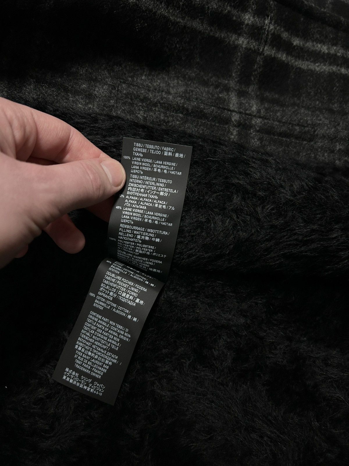 Saint Laurent Paris FW2019 Alpaca Wool Plaid Fur Coat Size US M / EU 48-50 / 2 - 12 Thumbnail