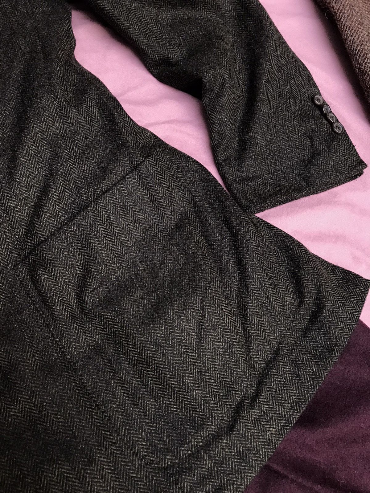 Hugo Boss PURE CASHMERE HUGO BOSS WOVEN HERRINGBONE BLAZER Size 50R - 8 Thumbnail