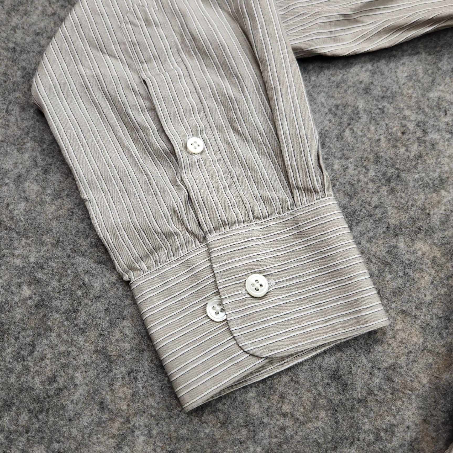 John Varvatos John Varvatos Shirt Mens Medium Gray Striped Long Sleeve Button Up Casual Dress Shirt Size US M / EU 48-50 / 2 - 7 Thumbnail