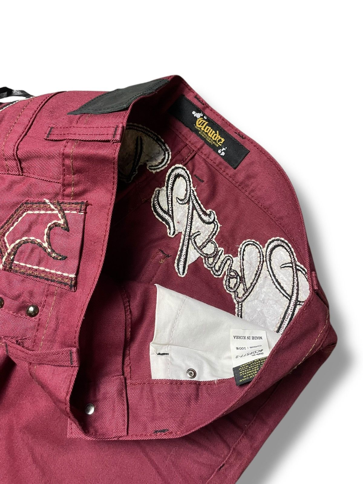 Japanese Brand × Vintage Vintage CLOUD72 Denim Embroidered Jeans (92) Size US 35 - 11 Thumbnail