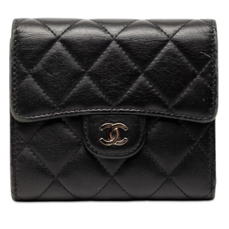 Chanel Chanel Matelasse Lambskin Wallet Leather Short Wallet DUTY FREE for USA