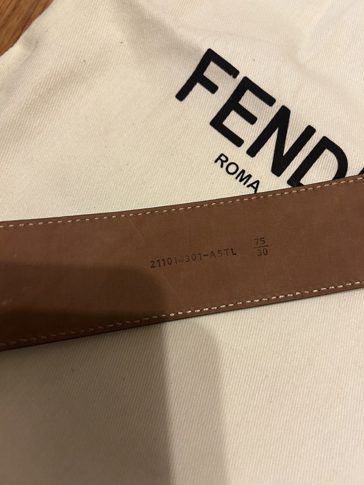 Fendi Fendi Brown Zucca Embossed Leather F Logo Round Buckle Belt Size ONE SIZE - 5 Thumbnail