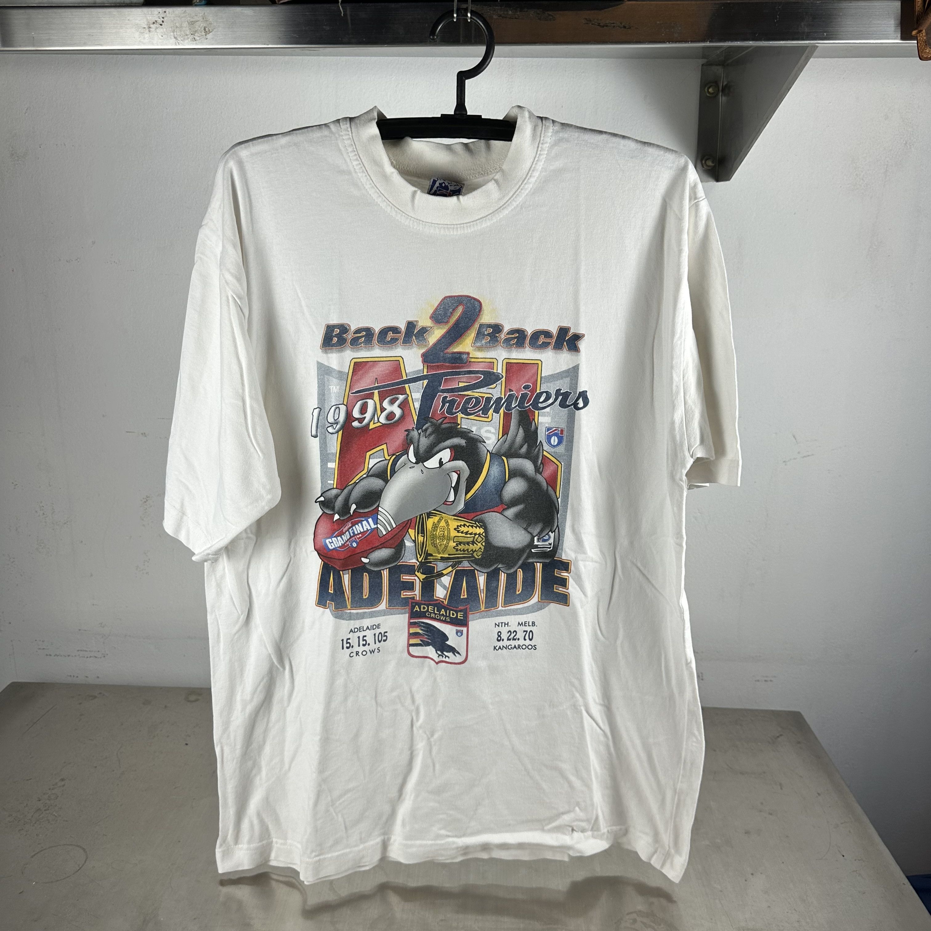 Vintage 1998 Adelaide Crows AFL Back to Back Premiers T-shirt Size US XL / EU 56 / 4 - 1 Thumbnail