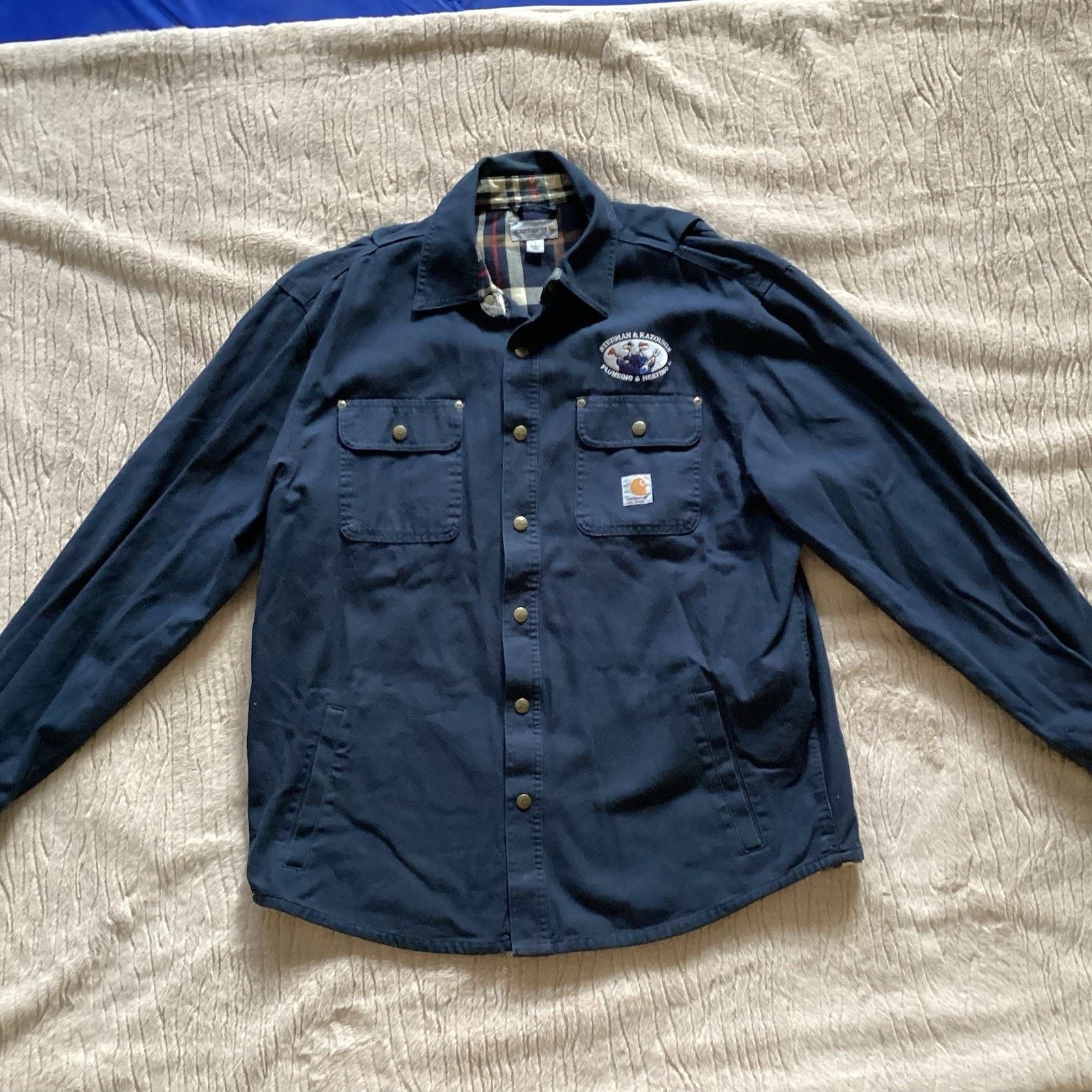 Carhartt Carhartt Men’s Chore Coat Shacket Large Navy Blanket Lined Size US L / EU 52-54 / 3 - 4 Thumbnail