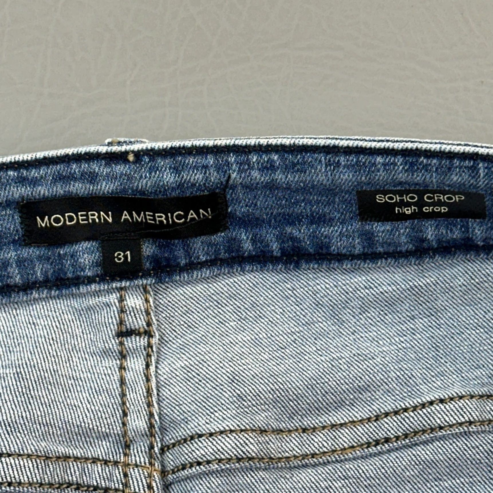 Vintage Modern American Jeans Women’s 31 Casper Blue High Rise Soho Crop Stretch USA Jeans Women Size 24" / US 00 / IT 34 - 6 Thumbnail