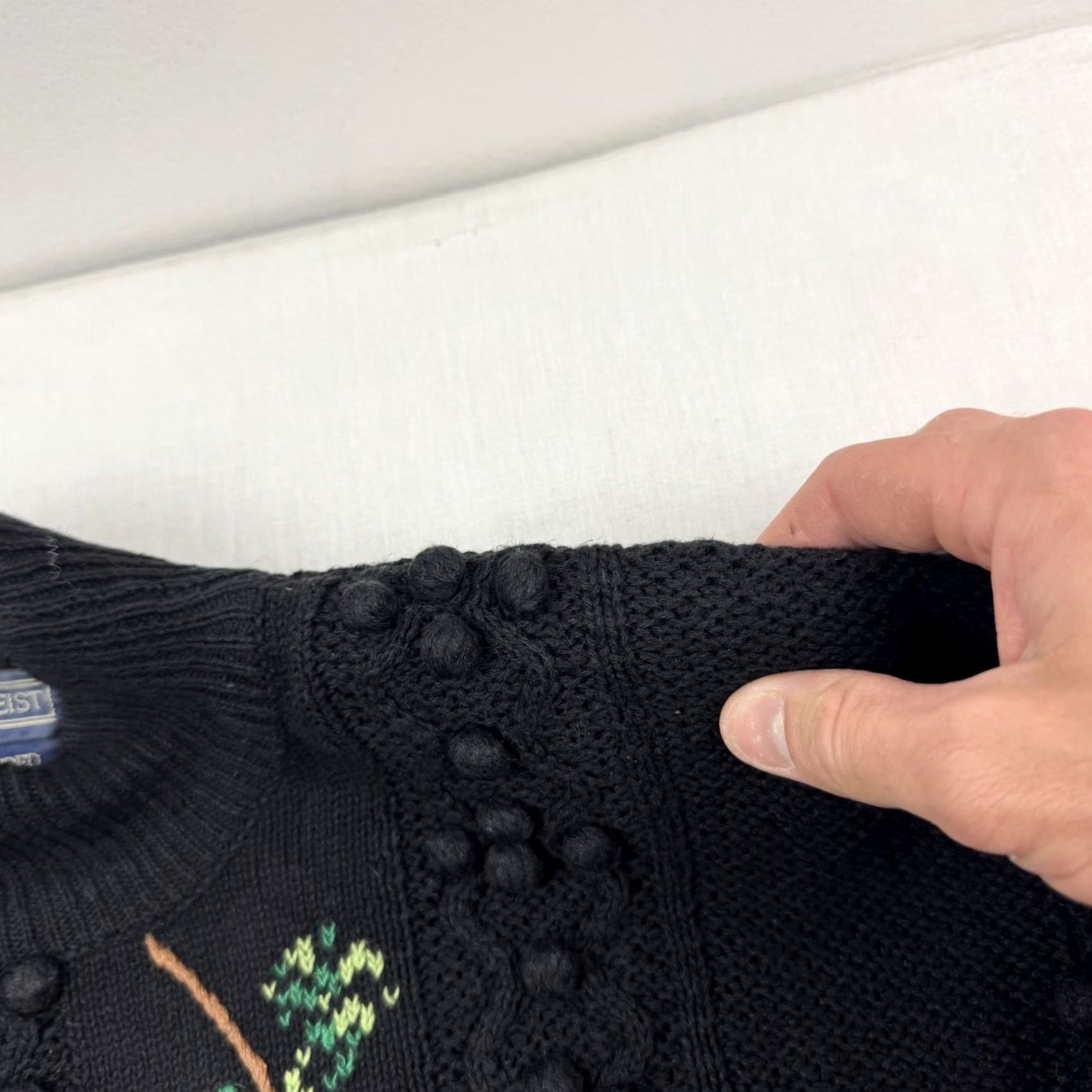 Vintage VINTAGE Herman Geist Sweater Womens Medium Flowers Floral Textured 90s Size M / US 6-8 / IT 42-44 - 5 Thumbnail
