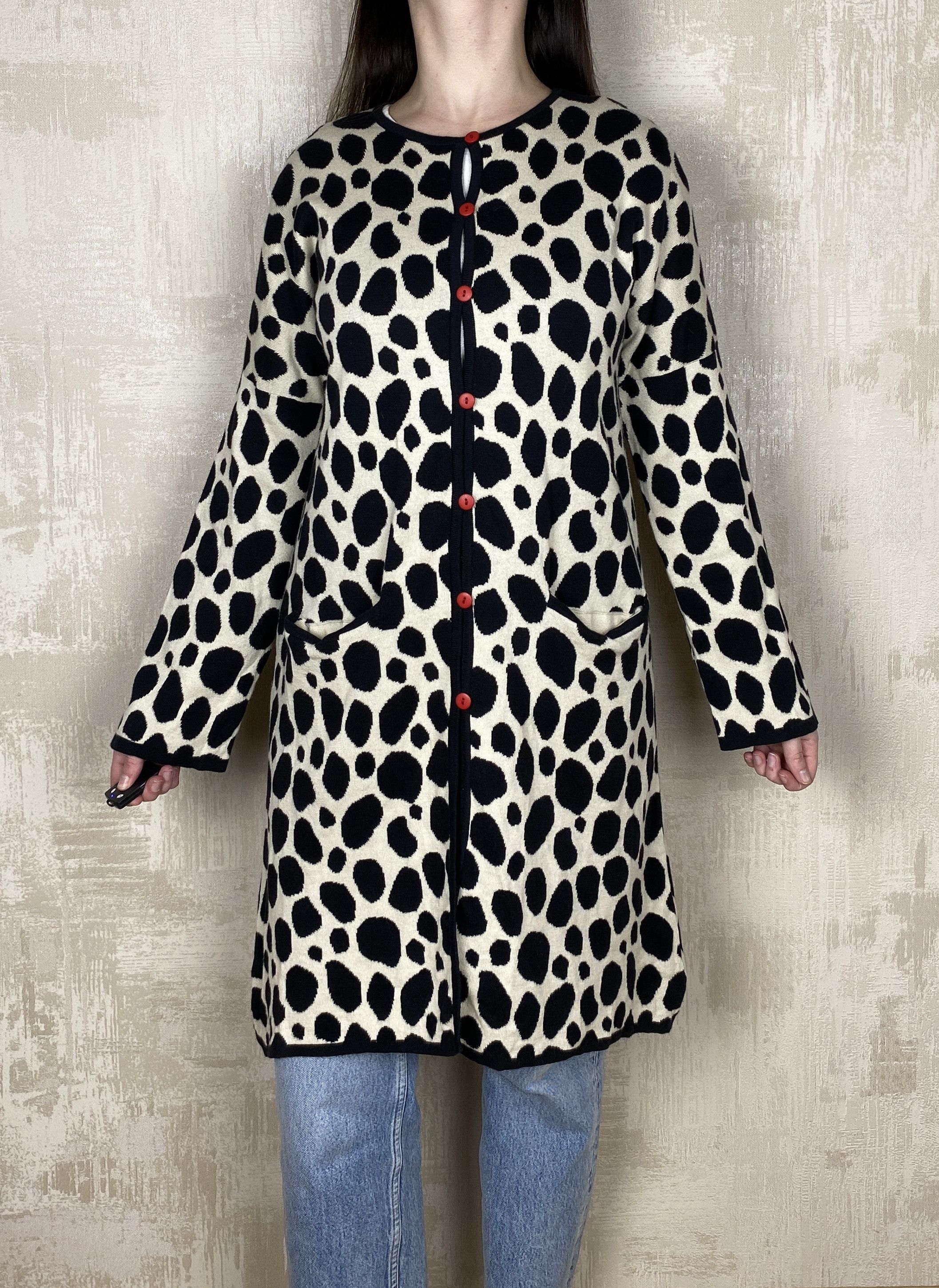 Gudrun Sjoden Gudrun Sjoden Cotton Knit Animal Print Coat Long Cardigan Size M / US 6-8 / IT 42-44 - 1 Thumbnail