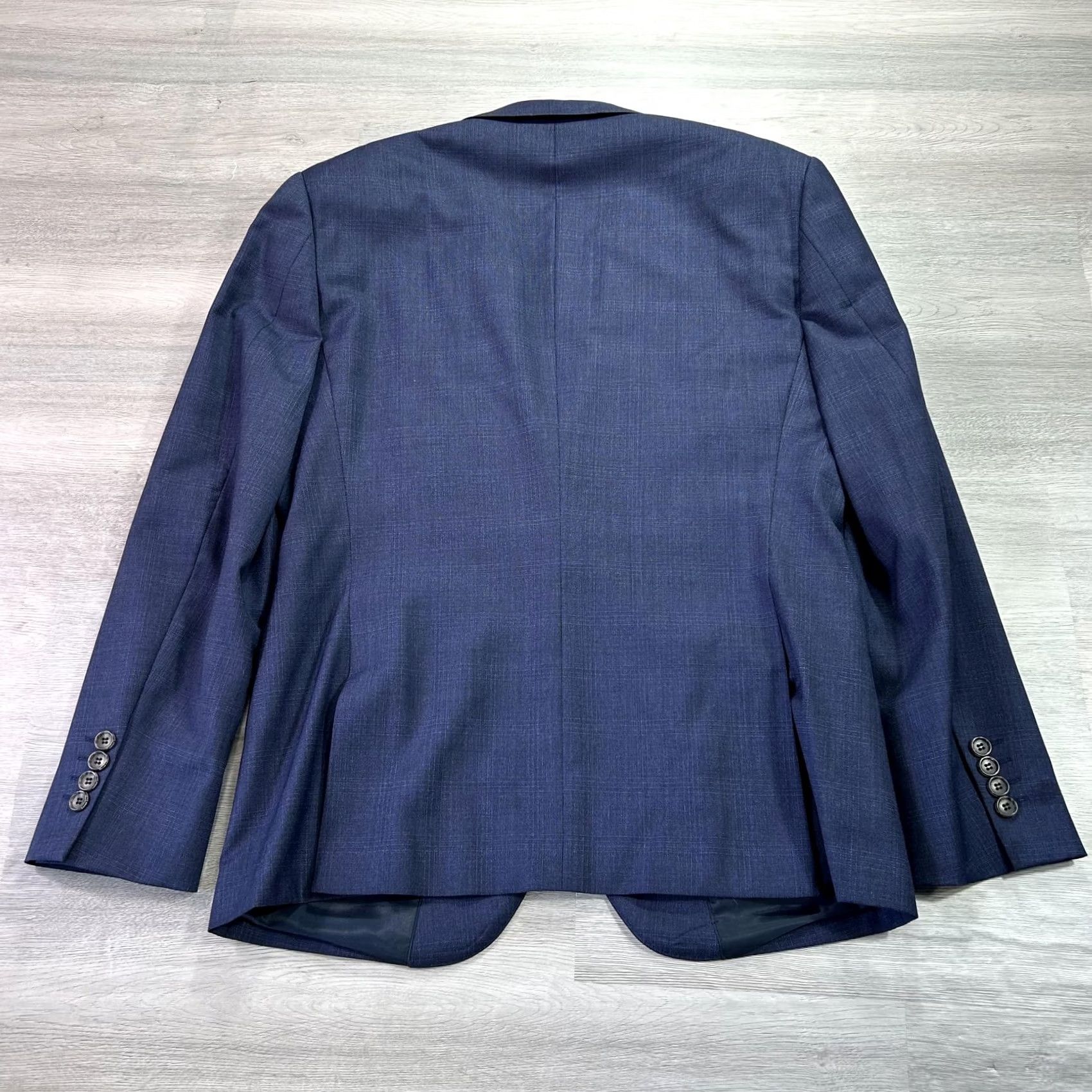Vintage Peter Jackson Suit Jacket Mens 40 Short Blue Wool Two-Button Notch Lapel 2 Piece Formal Wedding Business Short Sleeve 4-Button Cuffs Size US 40 / EU 56 - 2 Thumbnail