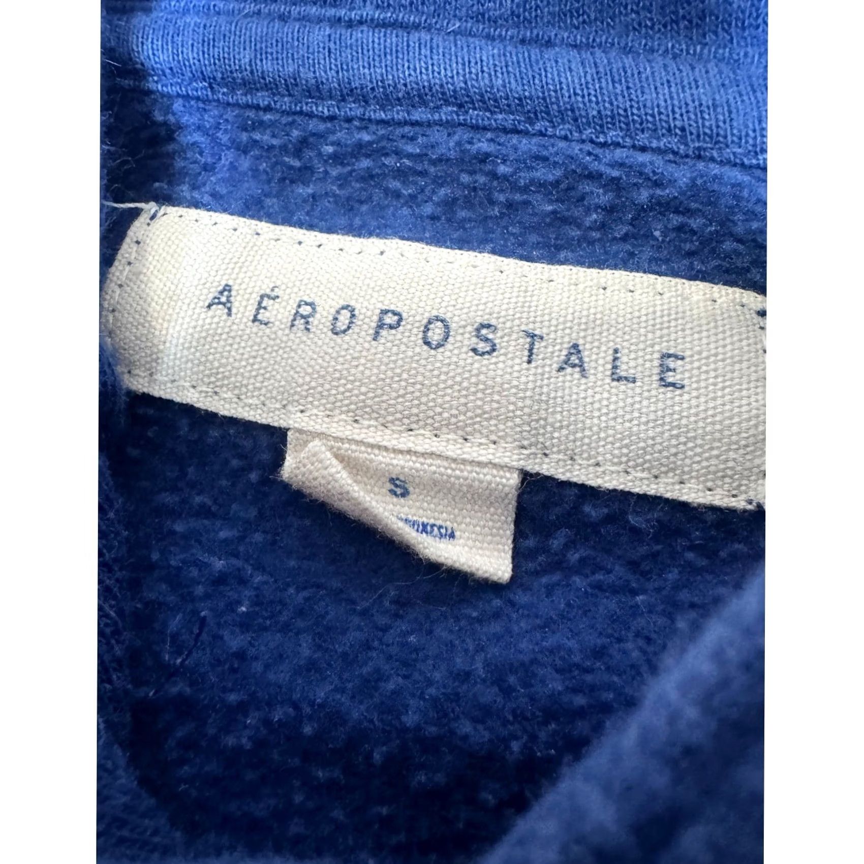 Aeropostale AeroPostale Hoodie Mens Size S Blue Graphic Print Mountains Landscape Pullover Hooded Pockets Crew Neck Nature Modern Casual Size US S / EU 44-46 / 1 - 8 Thumbnail