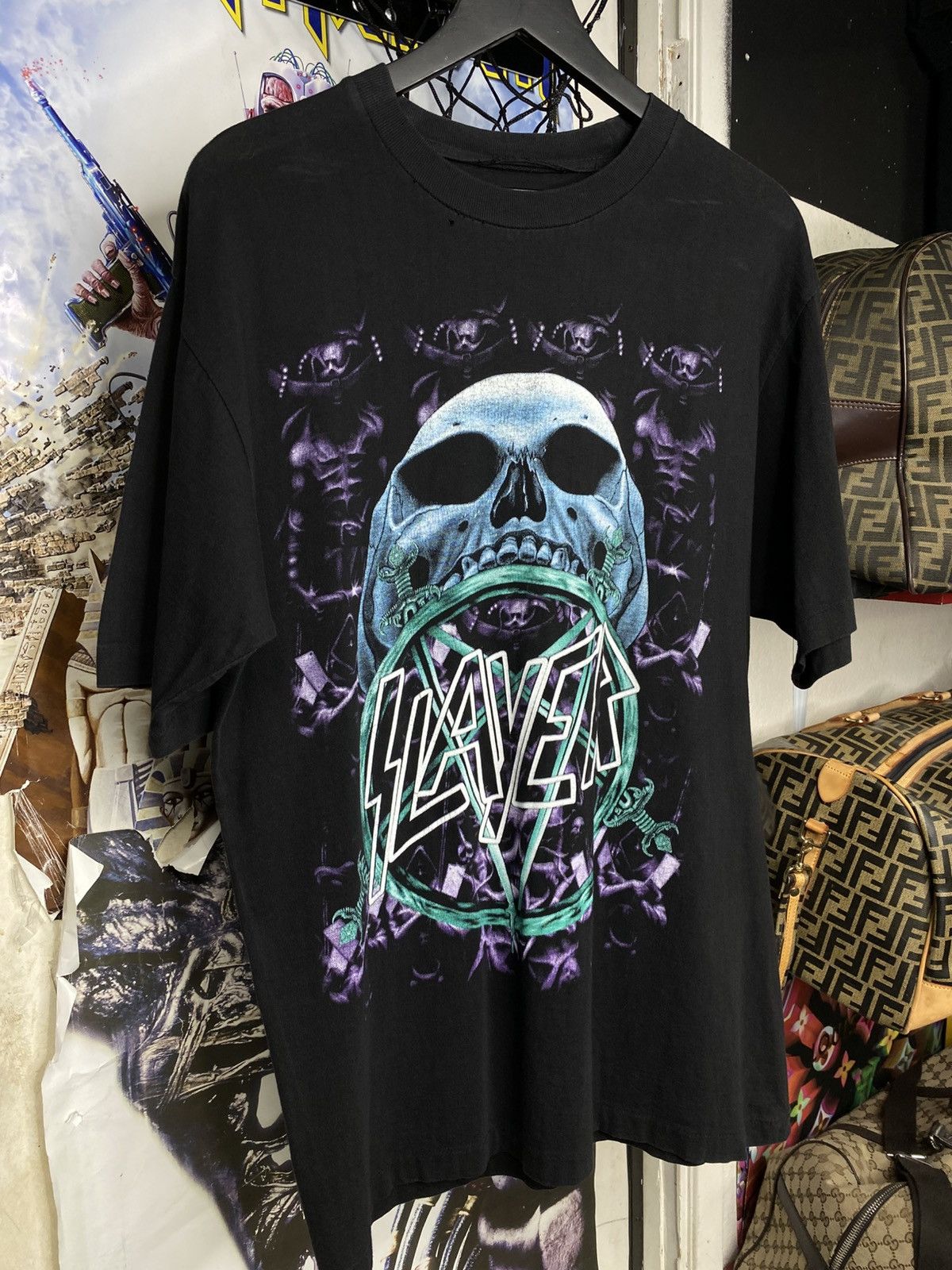 Band Tees × Vintage Vintage 90’s Slayer Metal Band T Shirt Adult XLarge Size US XL / EU 56 / 4 - 1 Thumbnail