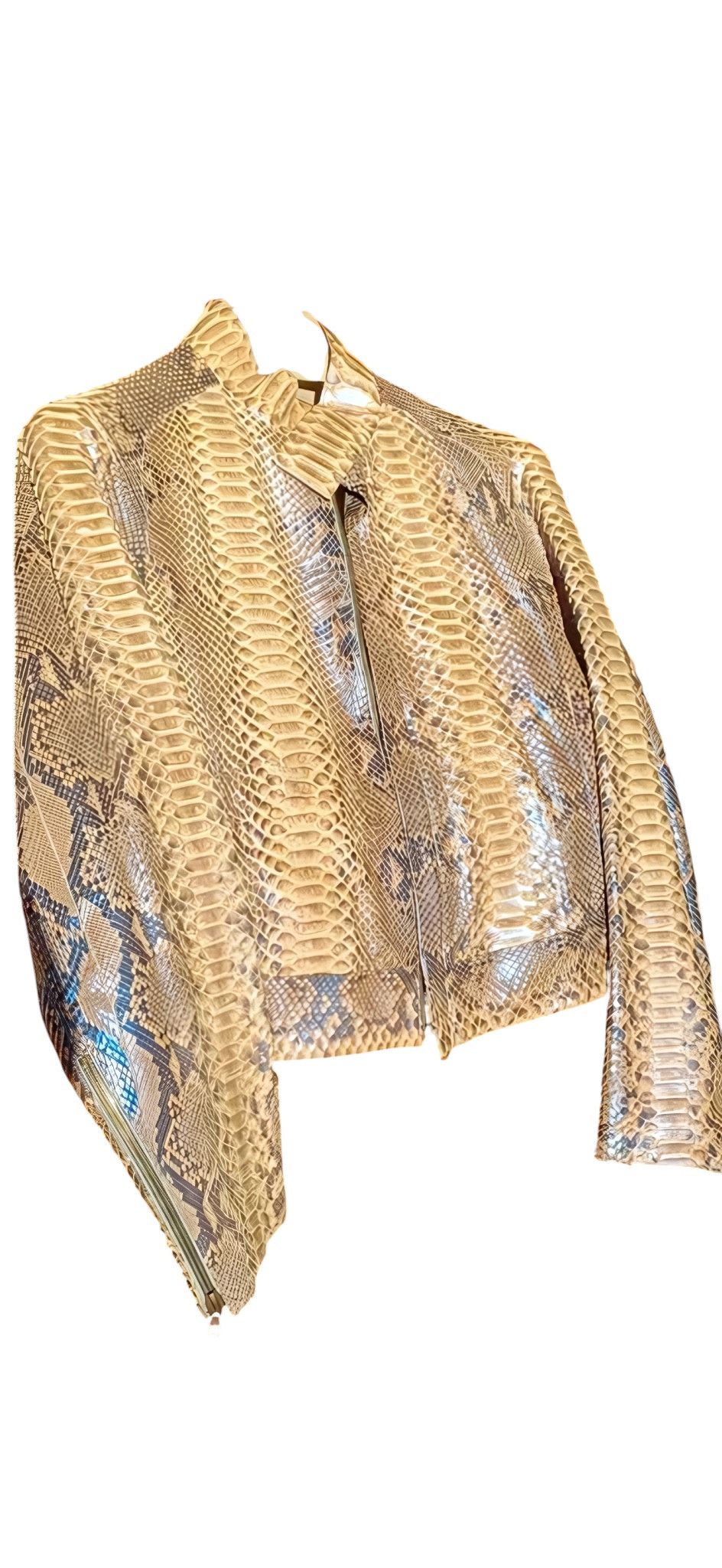 REAL PYTHON SKIN LEATHER SHORT JACKET