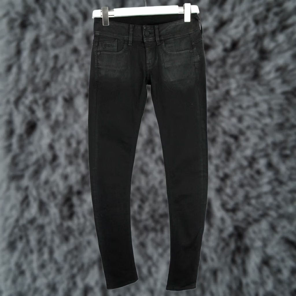 G-Star G-STAR Lynn Skinny Jeans Women's W25/L32 Black Pockets Wax Look Zip Fly Stretch Jeans Size 42" / US 20 - 1 Thumbnail