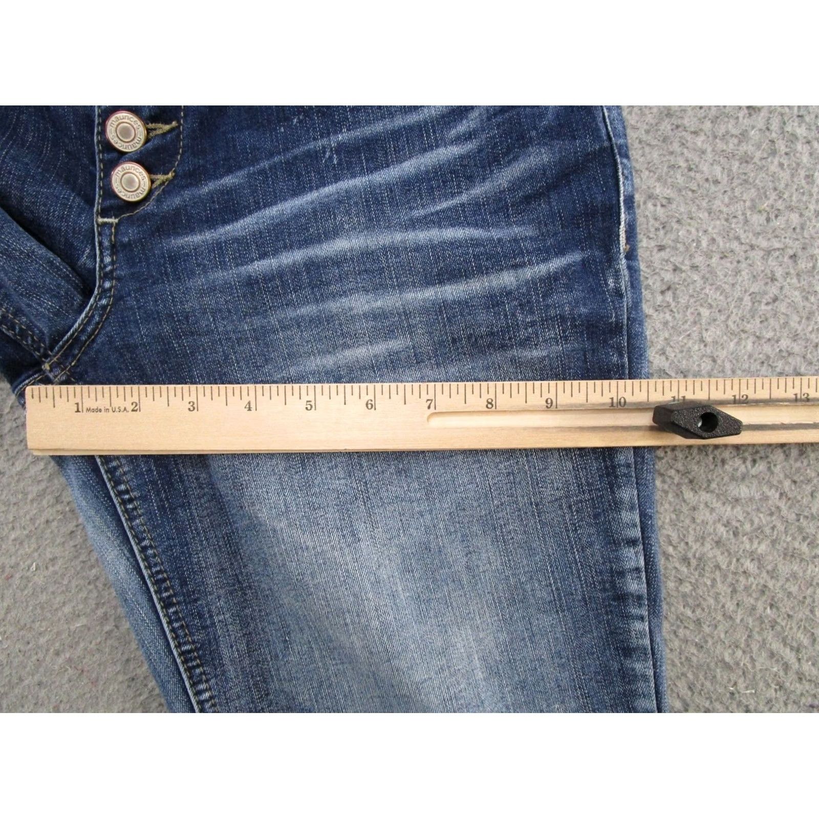 Vintage Maurices Button Fly Bootcut Blue Stretch Denim Jeans Womens Size 5/6 X Short - Used Condition - eBay Size 28" / US 6 / IT 42 - 6 Thumbnail