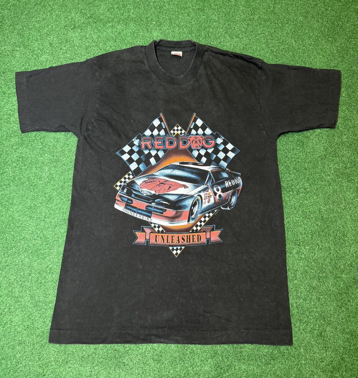 Fruit Of The Loom × Vintage Vintage 90s Red Dog Nascar Baddest In The Pit Mosh T Shirt Size US L / EU 52-54 / 3 - 1 Thumbnail