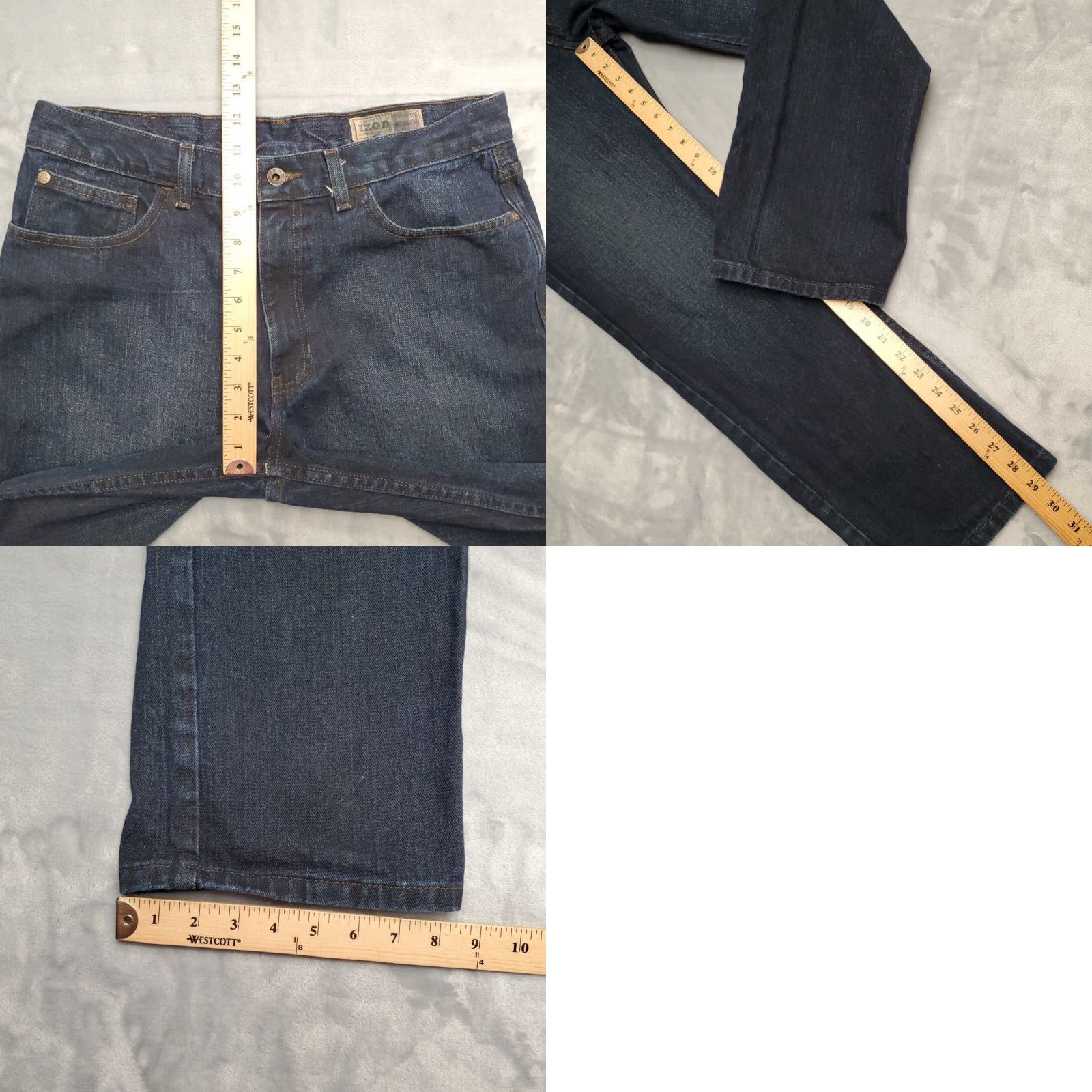 Izod Izod Jeans Mens 34x30 Blue Premium Straight Leg Dark Wash Denim Pants Jeans Straight Mens 34 Blue Dark Wash 5-Pocket Design Belt Loops Shirtable? Size US 34 / EU 50 - 9 Thumbnail