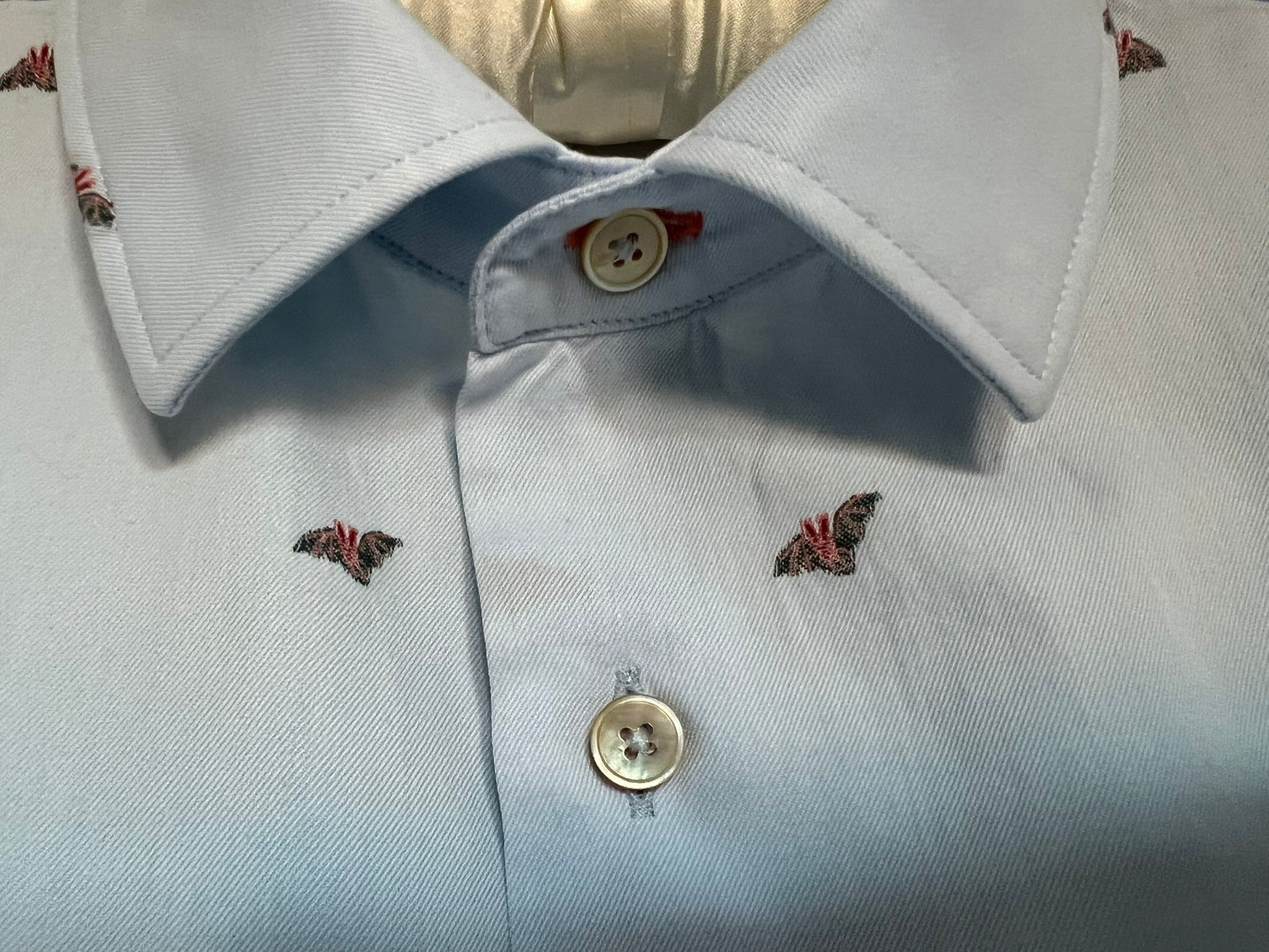 Paul Smith Blue formal shirt with embroidered bats Size US L / EU 52-54 / 3 - 3 Thumbnail