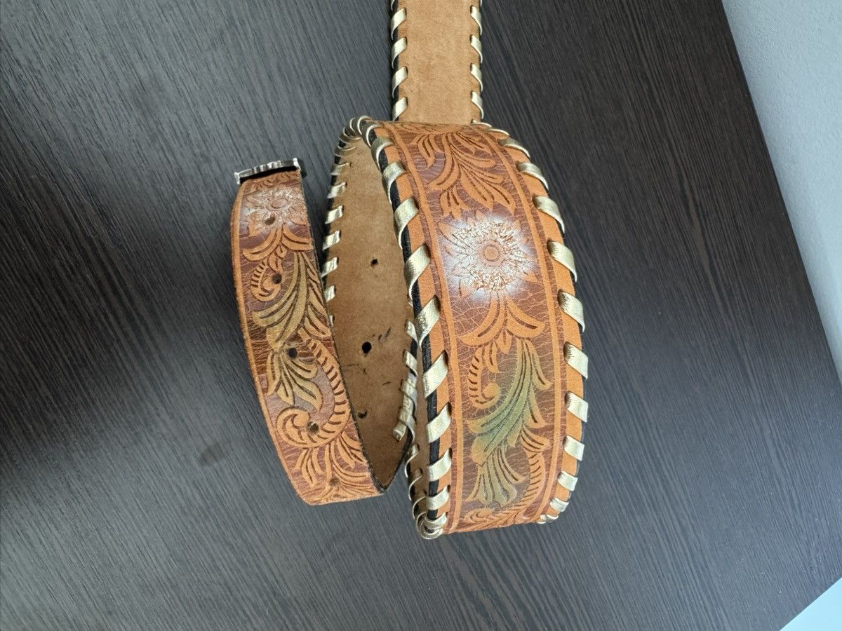 Vintage Rain Tree 1978 buckle + Riffle brown leather belt Size ONE SIZE - 9 Thumbnail