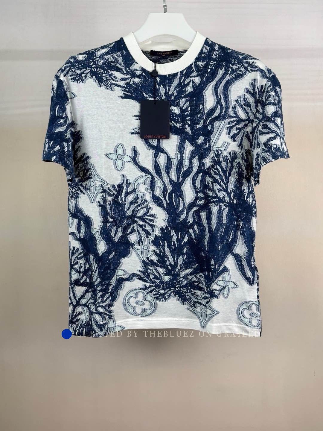 Louis Vuitton Blue Floral Pattern Short Sleeve T-Shirt Size US M / EU 48-50 / 2 - 1 Thumbnail