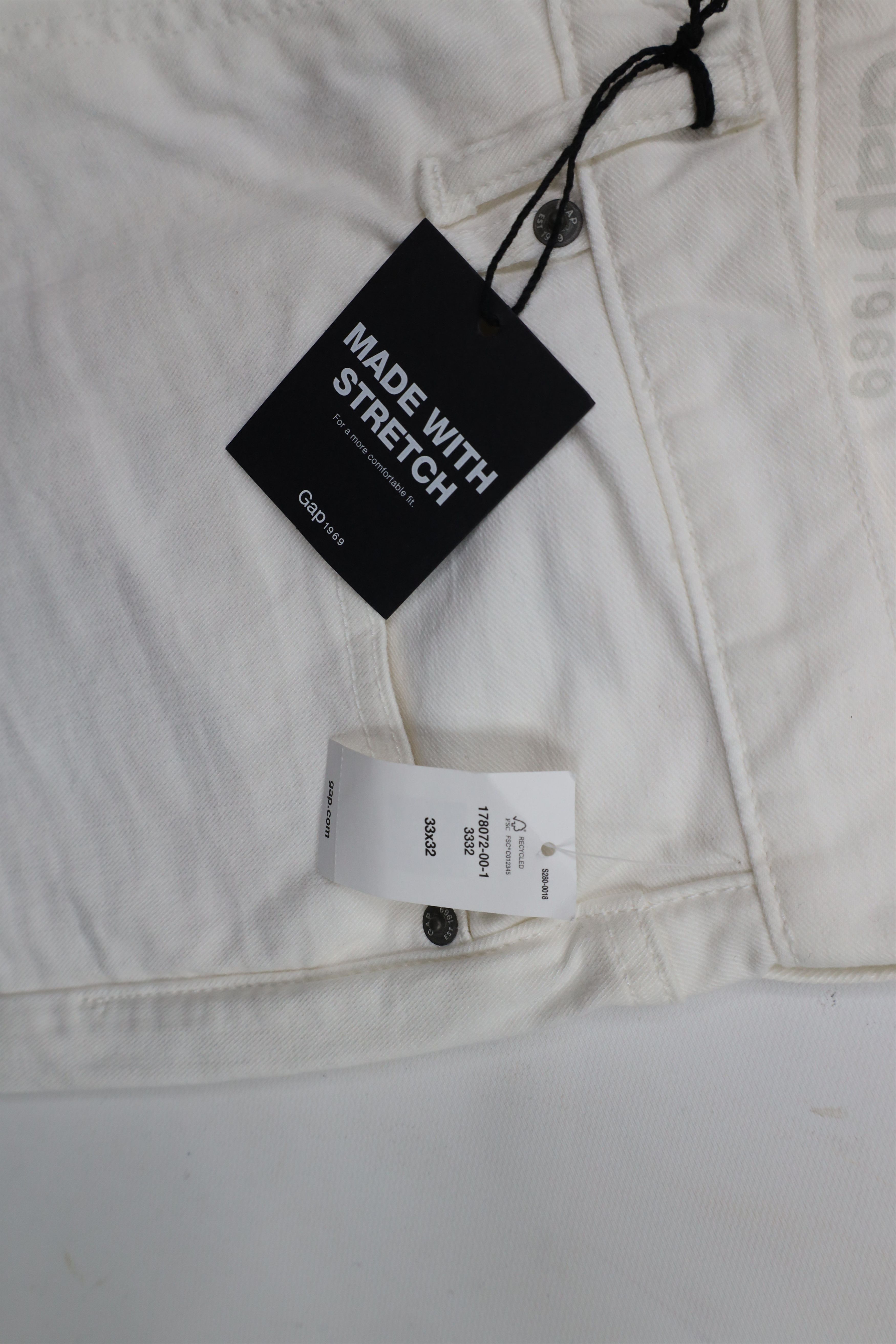 Gap × Vintage Deadstock Vintage Y2K Gap Fit Stretch Denim Jeans White Size US 33 - 9 Thumbnail