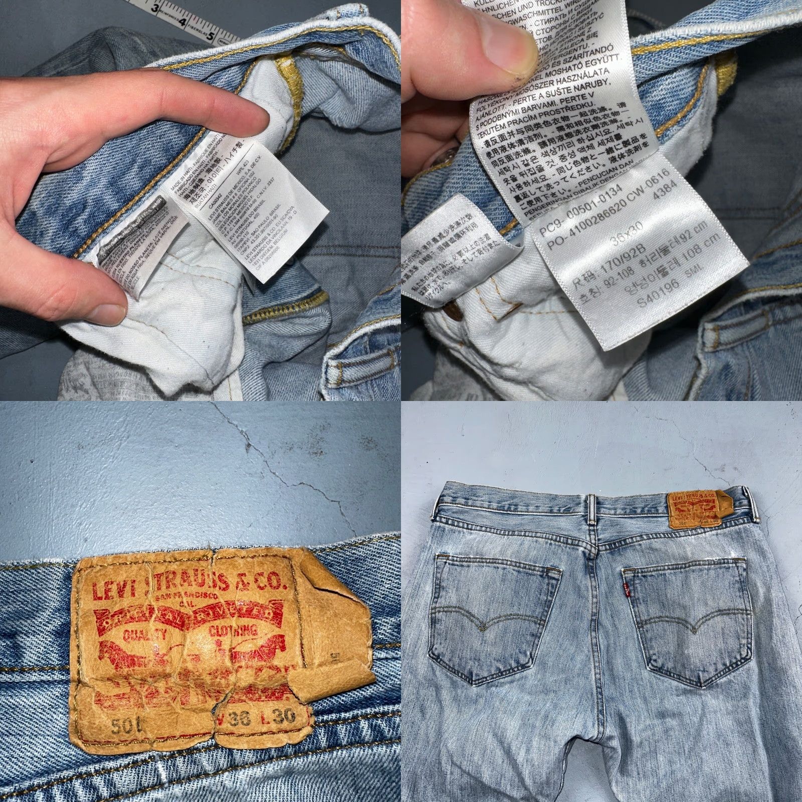 Levi's Levi's 501 Levi's Jeans 501 Vintage Y2K Straight Leg Jeans 36x30 Light Blue 90s Mens Men's Regular Denim Cotton Jeans Button Levis 501 Series Blues Size US 36 / EU 52 - 9 Thumbnail