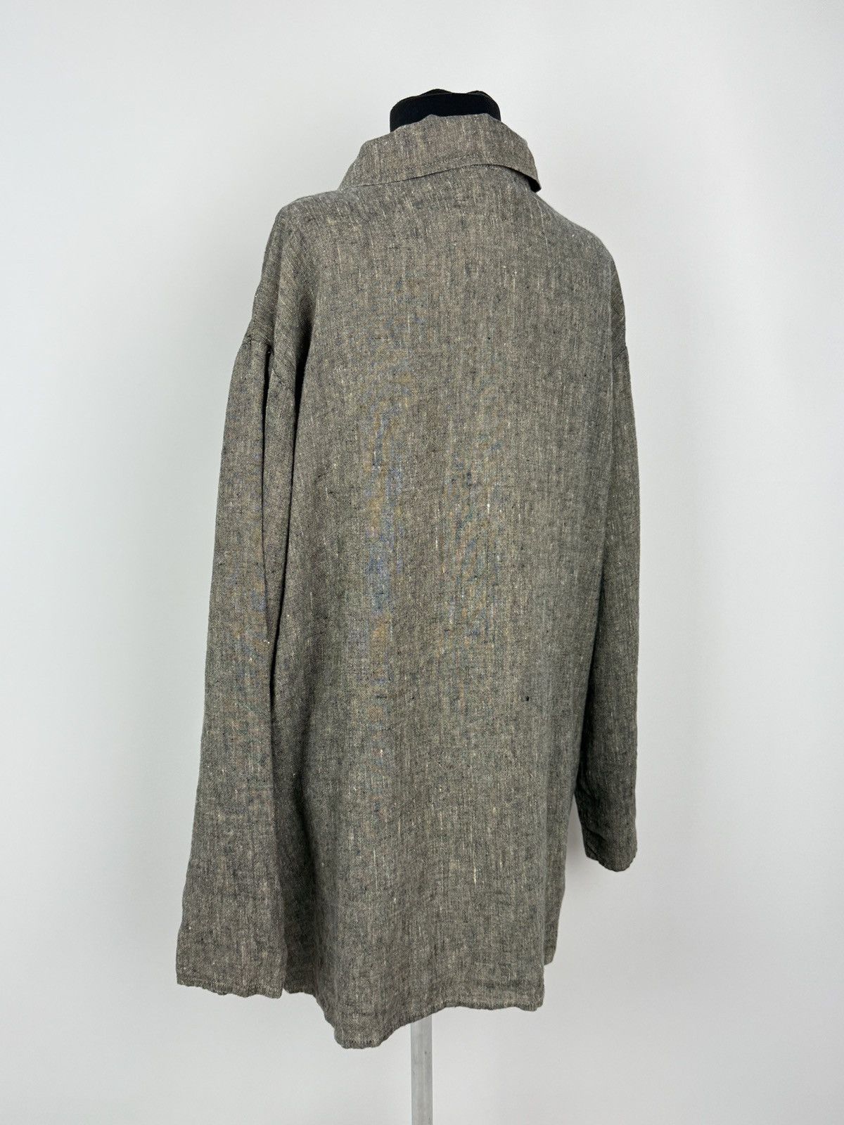 Vintage 1990s Vintage FLAX by Jeanne Engelhart Linen Chore Jacket Size L / US 10 / IT 46 - 3 Thumbnail